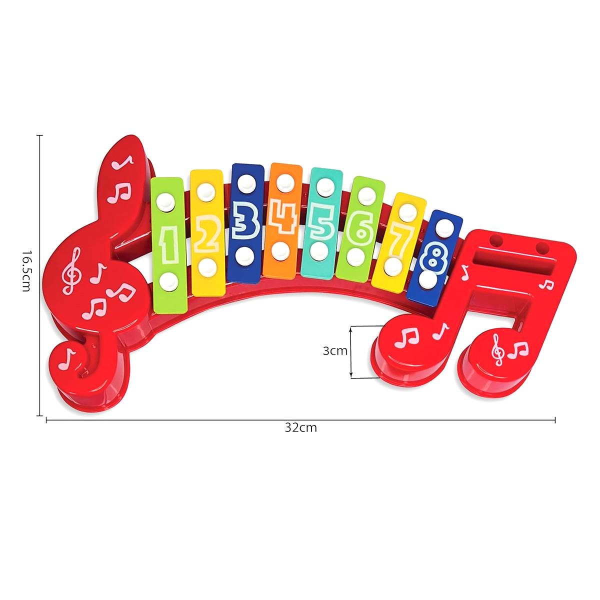 Xylophone pour Enfant 1 an et plus avec 8 Notes Colorées et 2 Baguettes-3