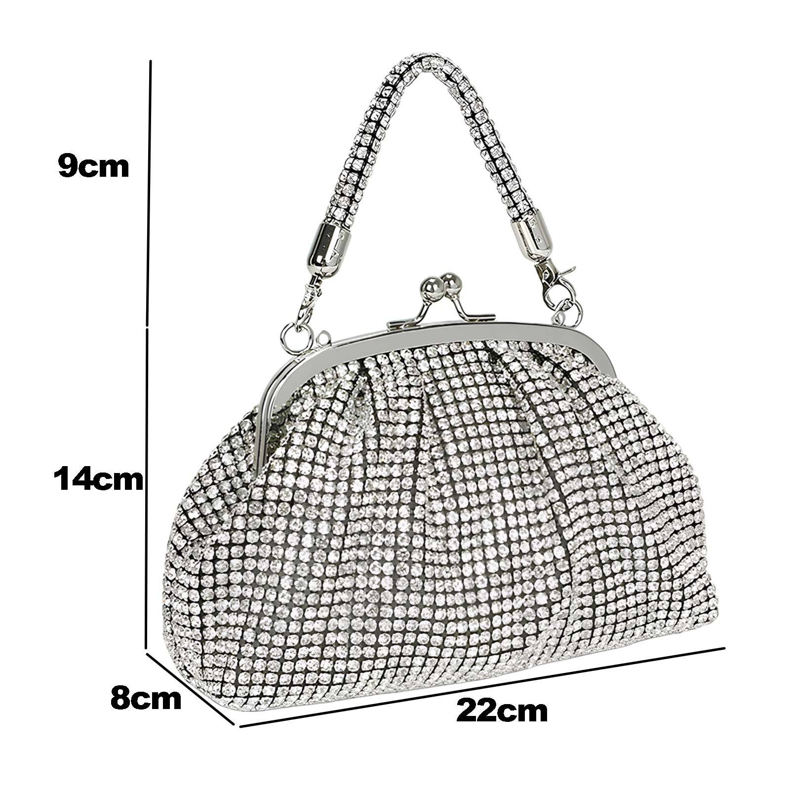 Pochette de Soirée pour Femme Rétro à Perles avec Fermoir Clic-clac-0