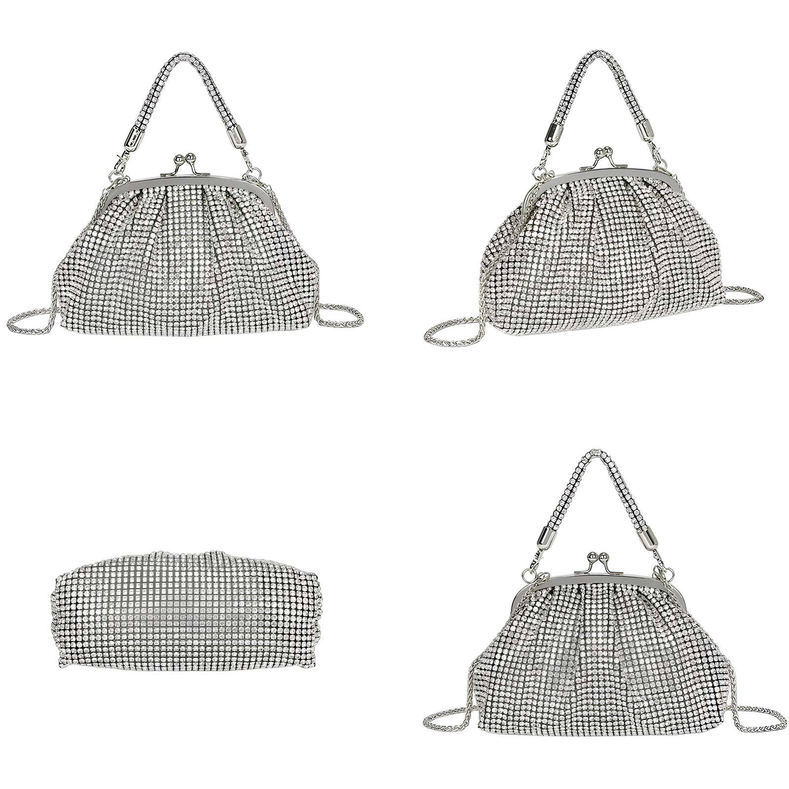 Pochette de Soirée pour Femme Rétro à Perles avec Fermoir Clic-clac-2