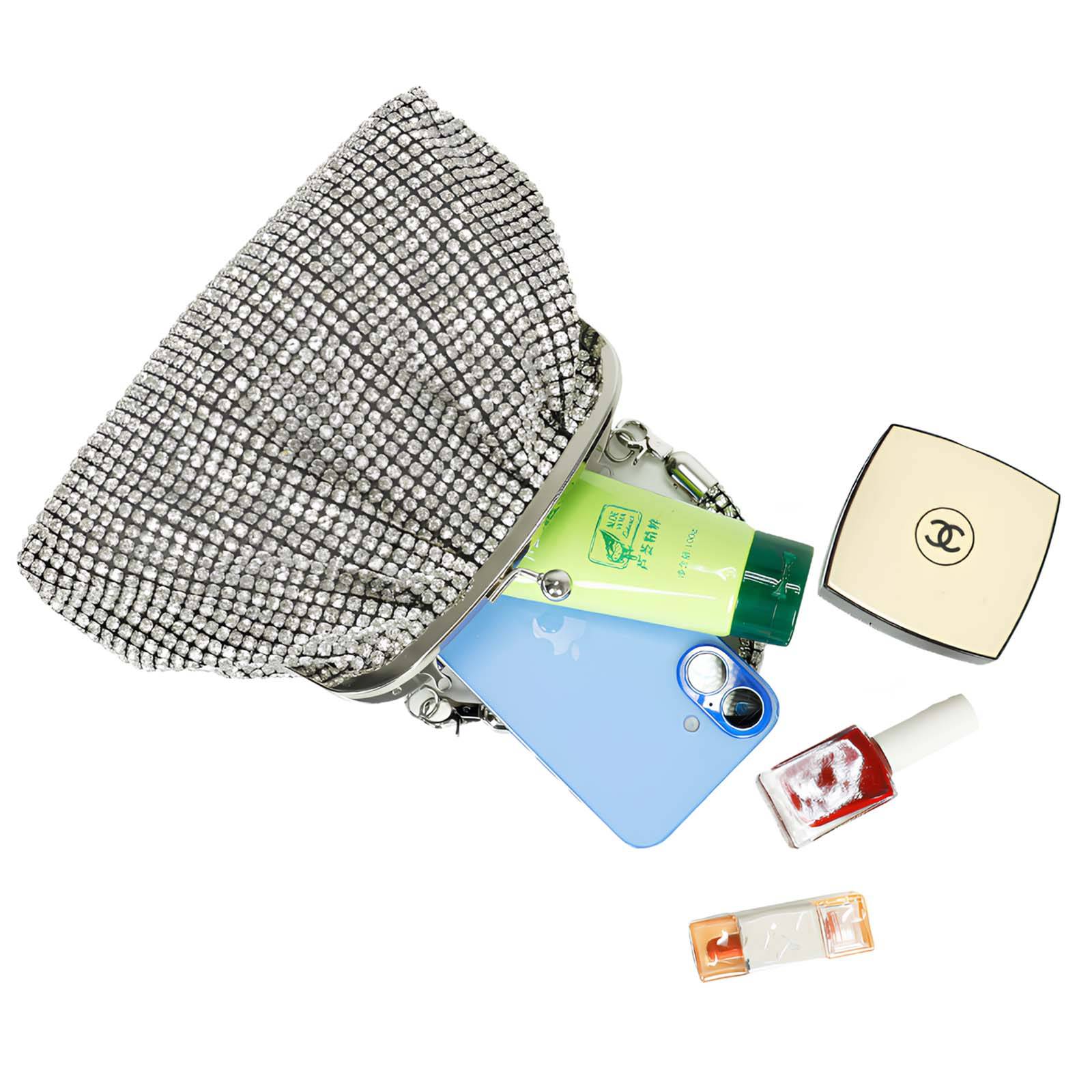 Pochette de Soirée pour Femme Rétro à Perles avec Fermoir Clic-clac-3