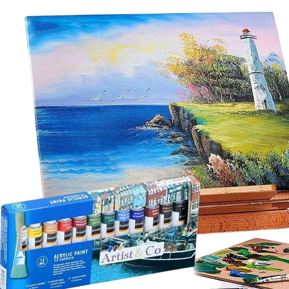 Peinture à l'Huile 12 Couleurs en Tubes de 12ml Texture Fluide-3