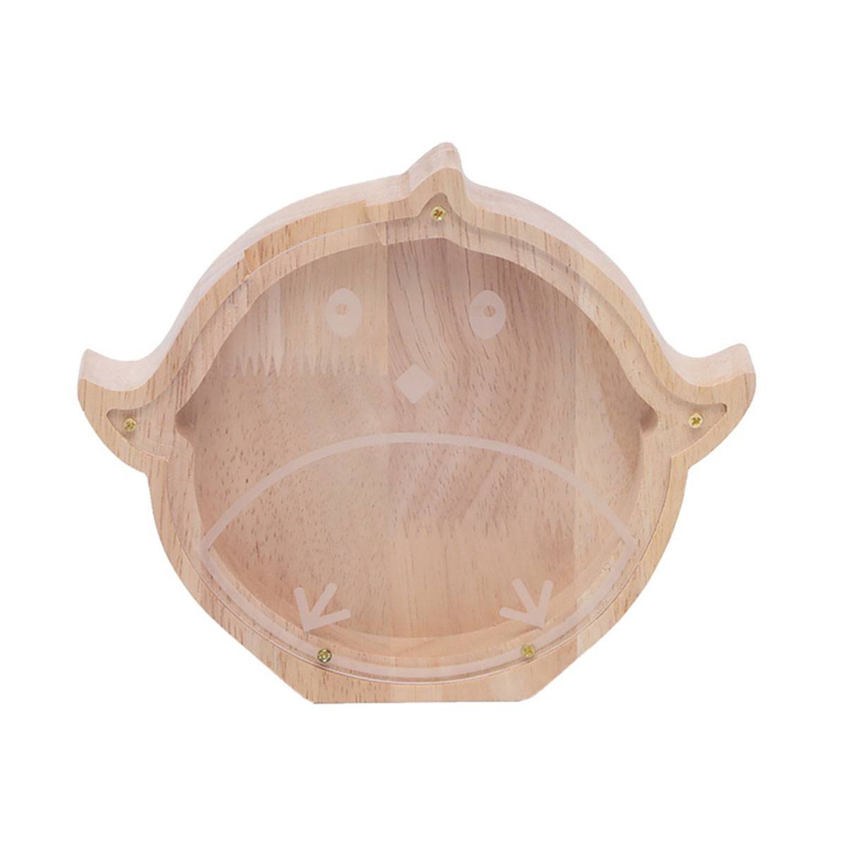 Tirelire en Bois Modèle Tête d'Oiseau avec une Façade en Plexiglass-1