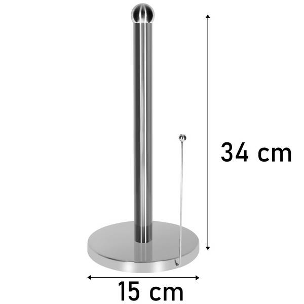 Porte Rouleaux Essuie Tout en Acier Inox avec Tige Latéral de Maintien