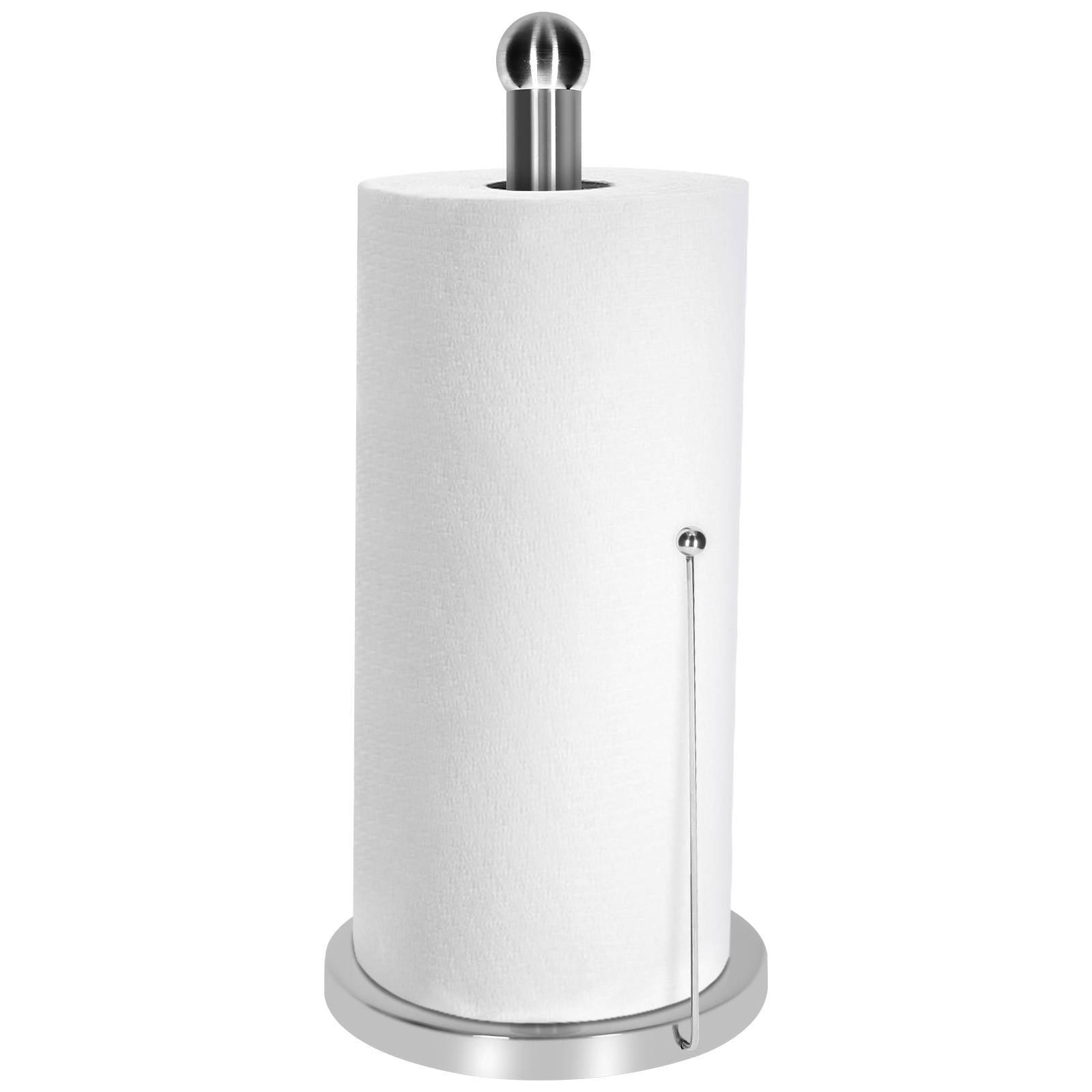 Porte Rouleaux Essuie Tout en Acier Inox avec Tige Latéral de Maintien-1