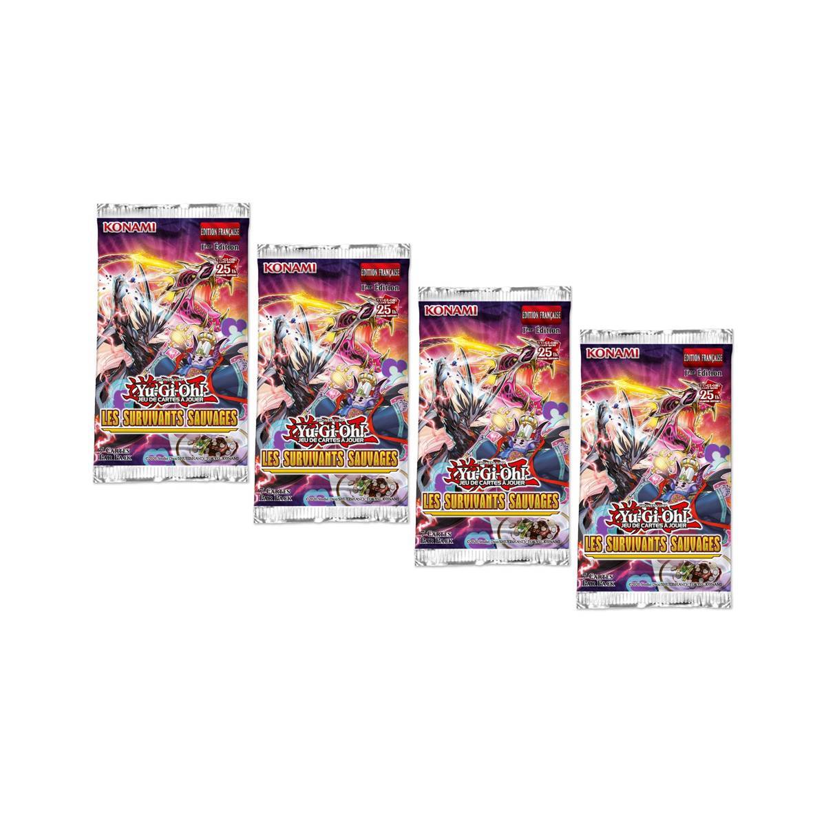 Set de 4 Boosters Cartes à Jouer Les Survivants Sauvages-1