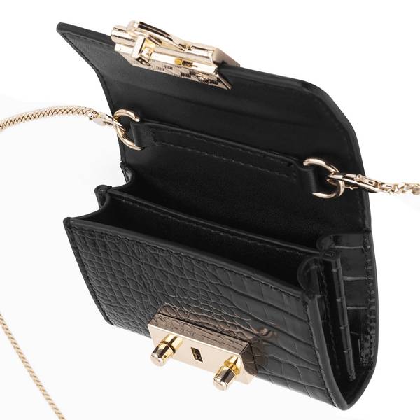 Portefeuille Modèle Liv Padlock au Motif Serpent avec Chaîne Amovible de 105 cm