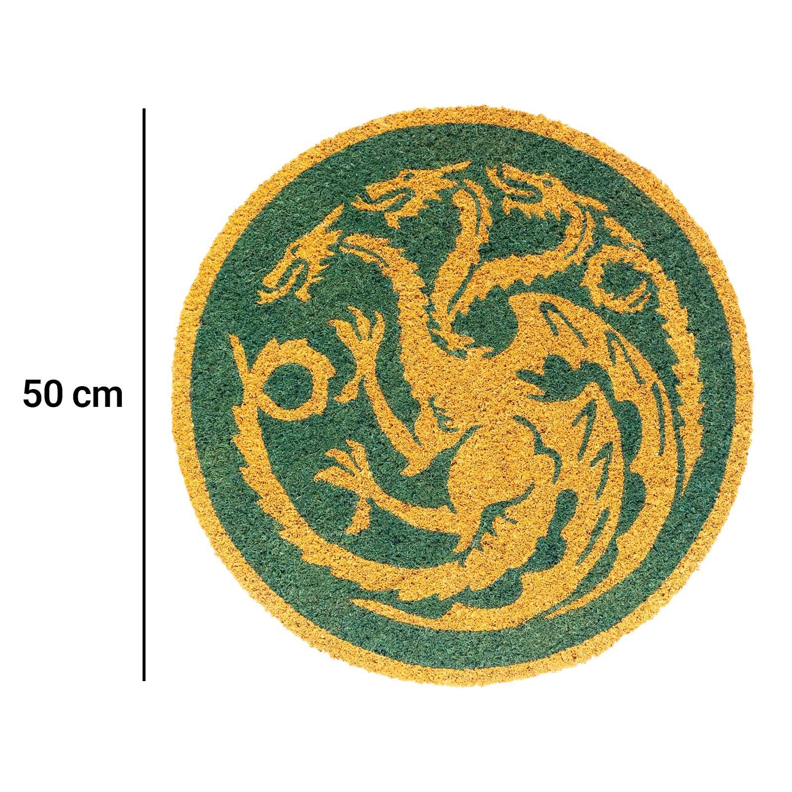 Paillasson Décoratif Rond 50cmx50cm Motif Dragon Targaryen Antidérapant-3