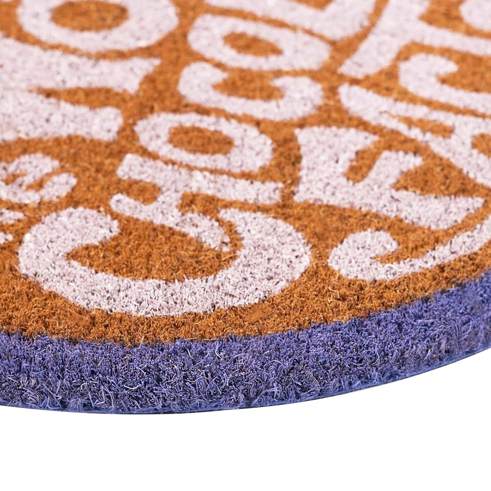 Paillasson Rond Décoratif Motif Lettrage Fantaisiste 50cm Antidérapant-2