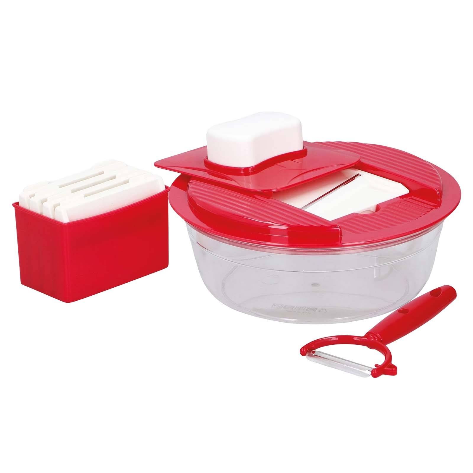 Râpe 7 en 1 avec Récipient Éplucheur Multifonction 6 Lames Tranchant-1