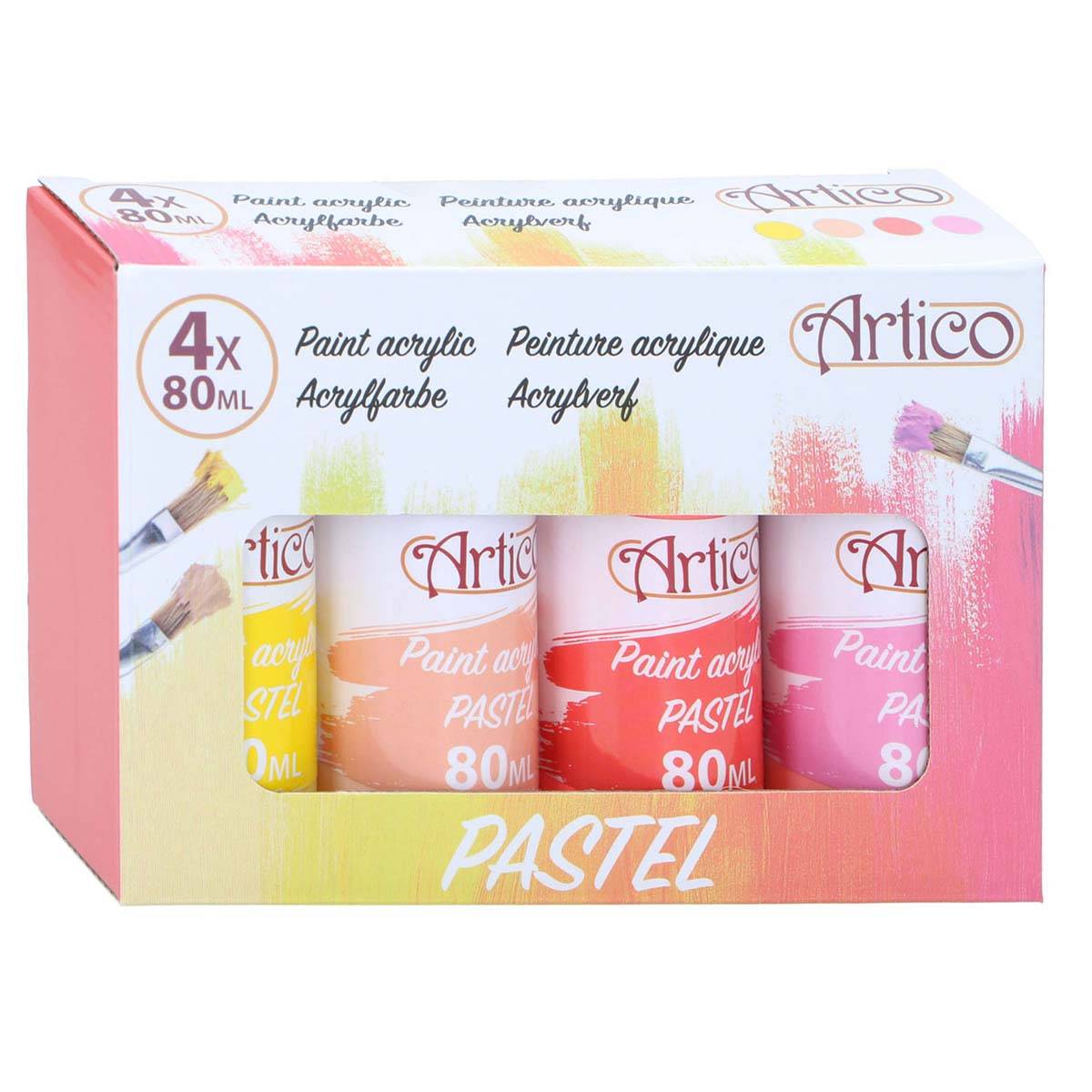 Set de Peinture Acrylique 4x80 ml Tons Pastel Doux-2