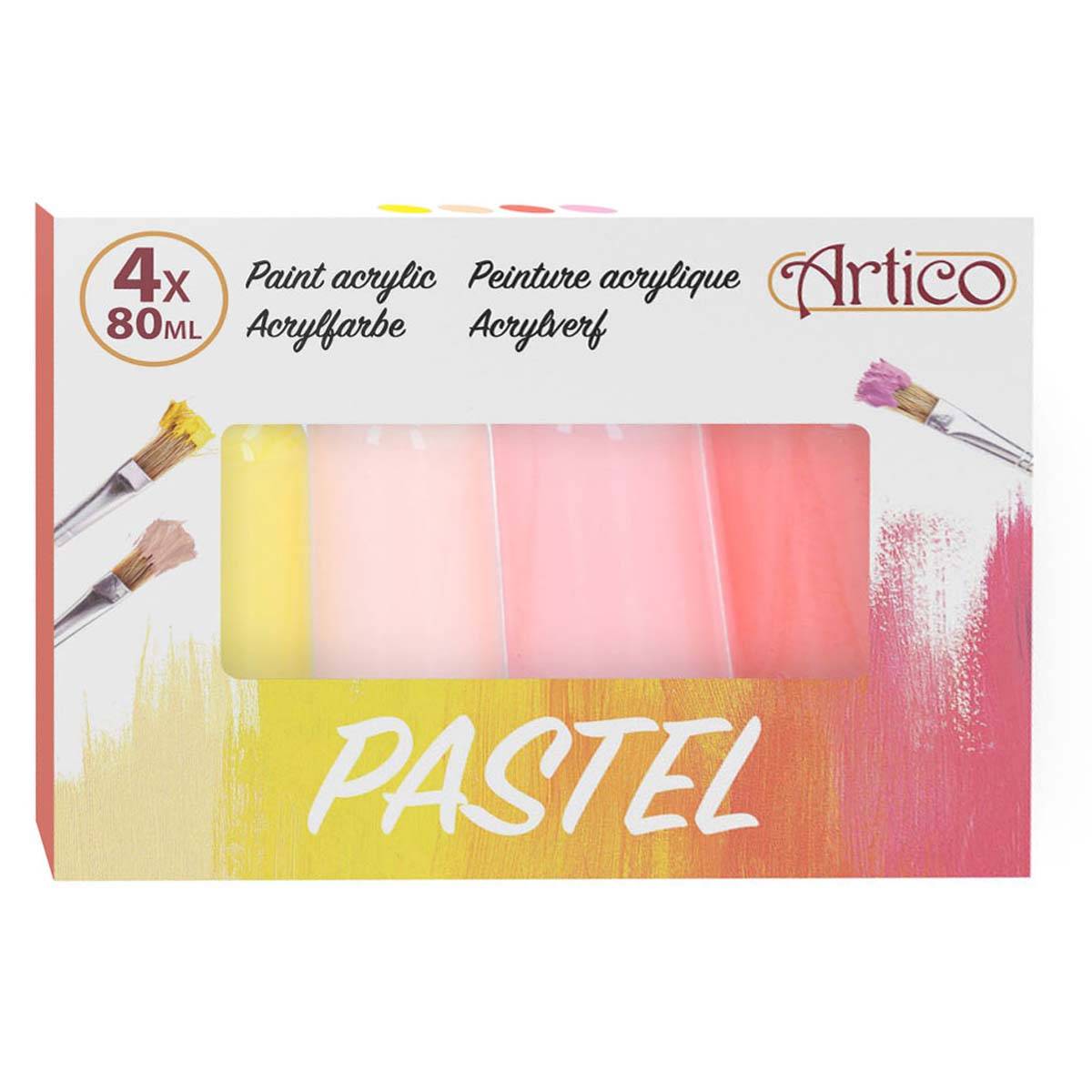 Set de Peinture Acrylique 4x80 ml Tons Pastel Doux-4