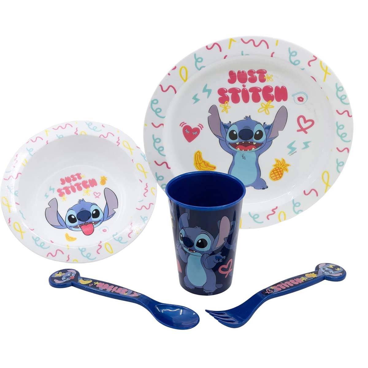 Set 5 Pièces vaisselle Stitch pour Enfant Micro-ondable Collection Palms-2