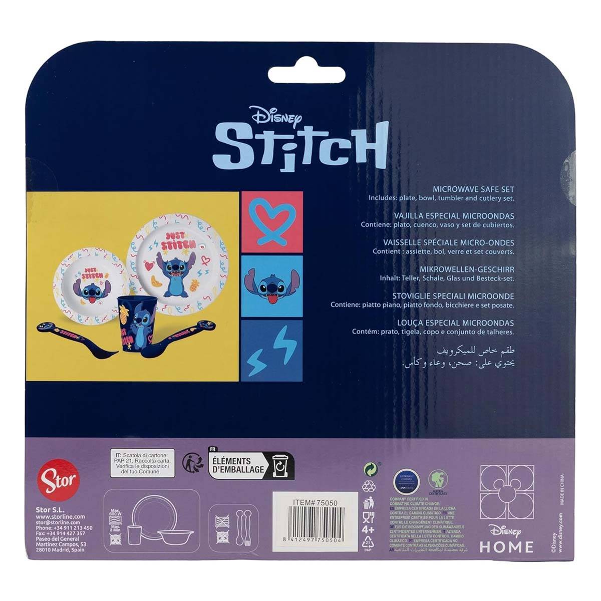 Set 5 Pièces vaisselle Stitch pour Enfant Micro-ondable Collection Palms-3