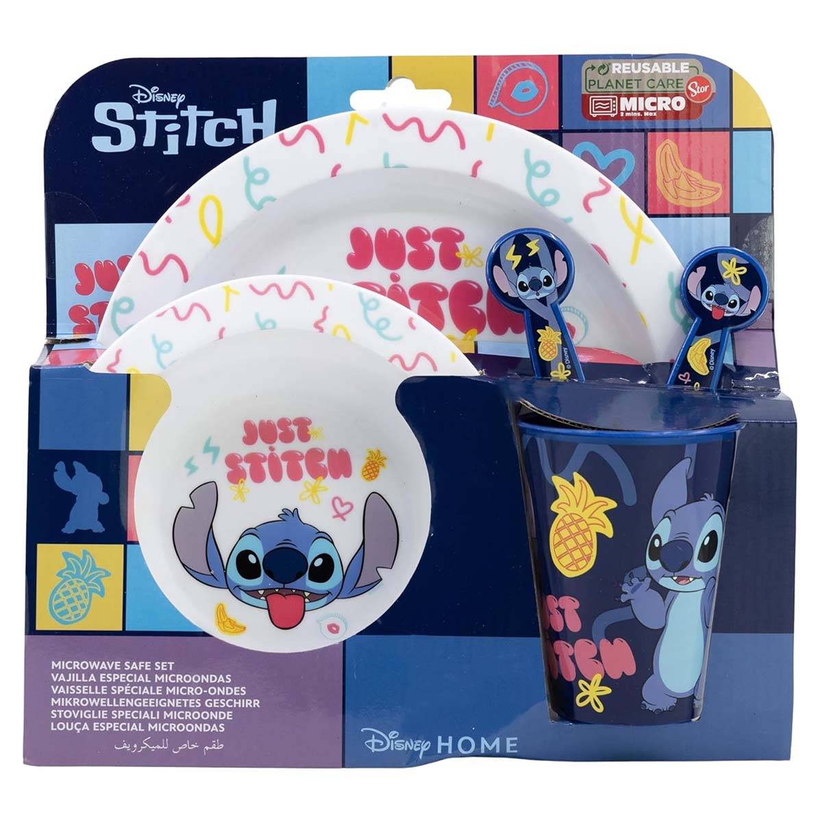 Set 5 Pièces vaisselle Stitch pour Enfant Micro-ondable Collection Palms-4