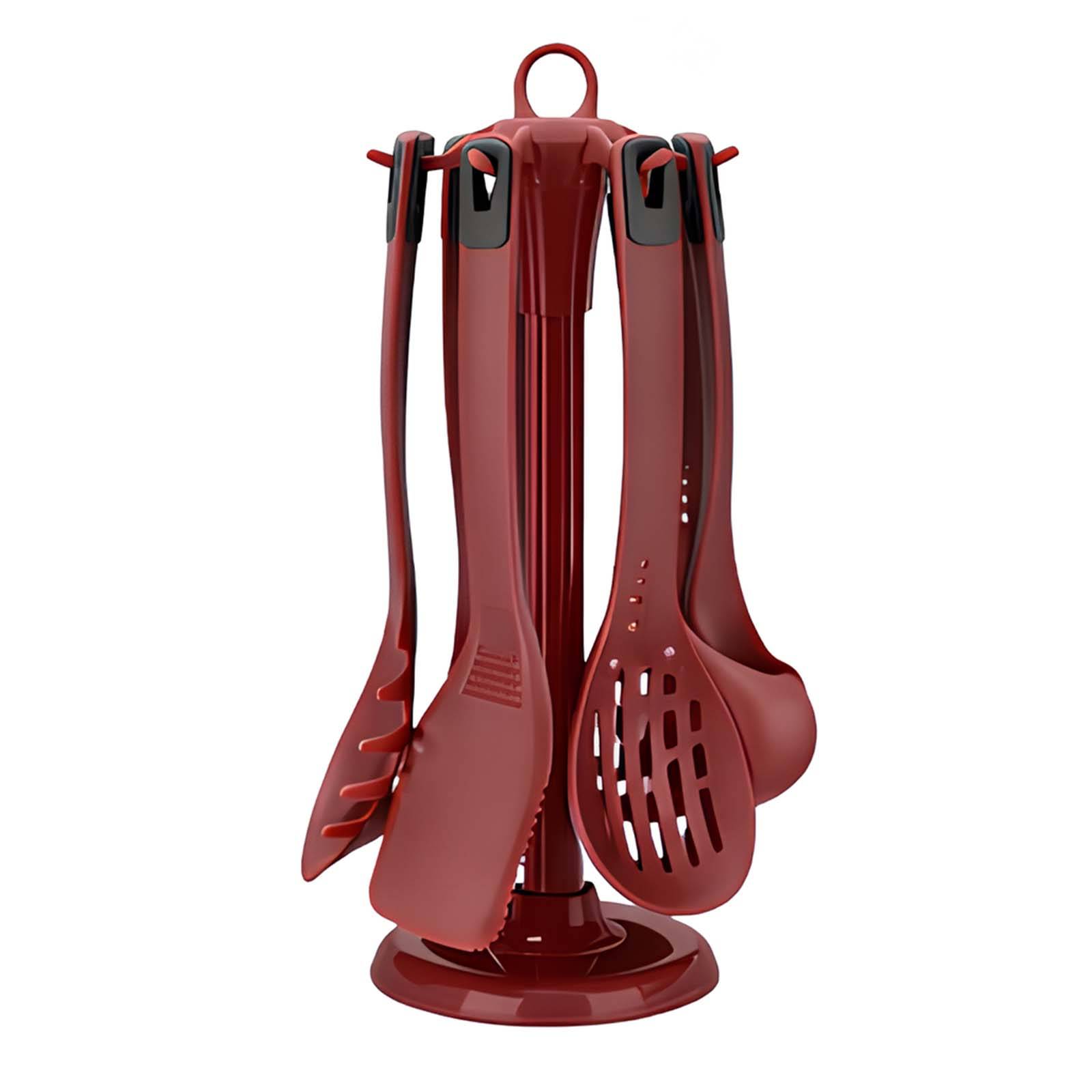 Set d’Ustensiles de Cuisine 6 Pièces en Silicone Résistant avec Support-0