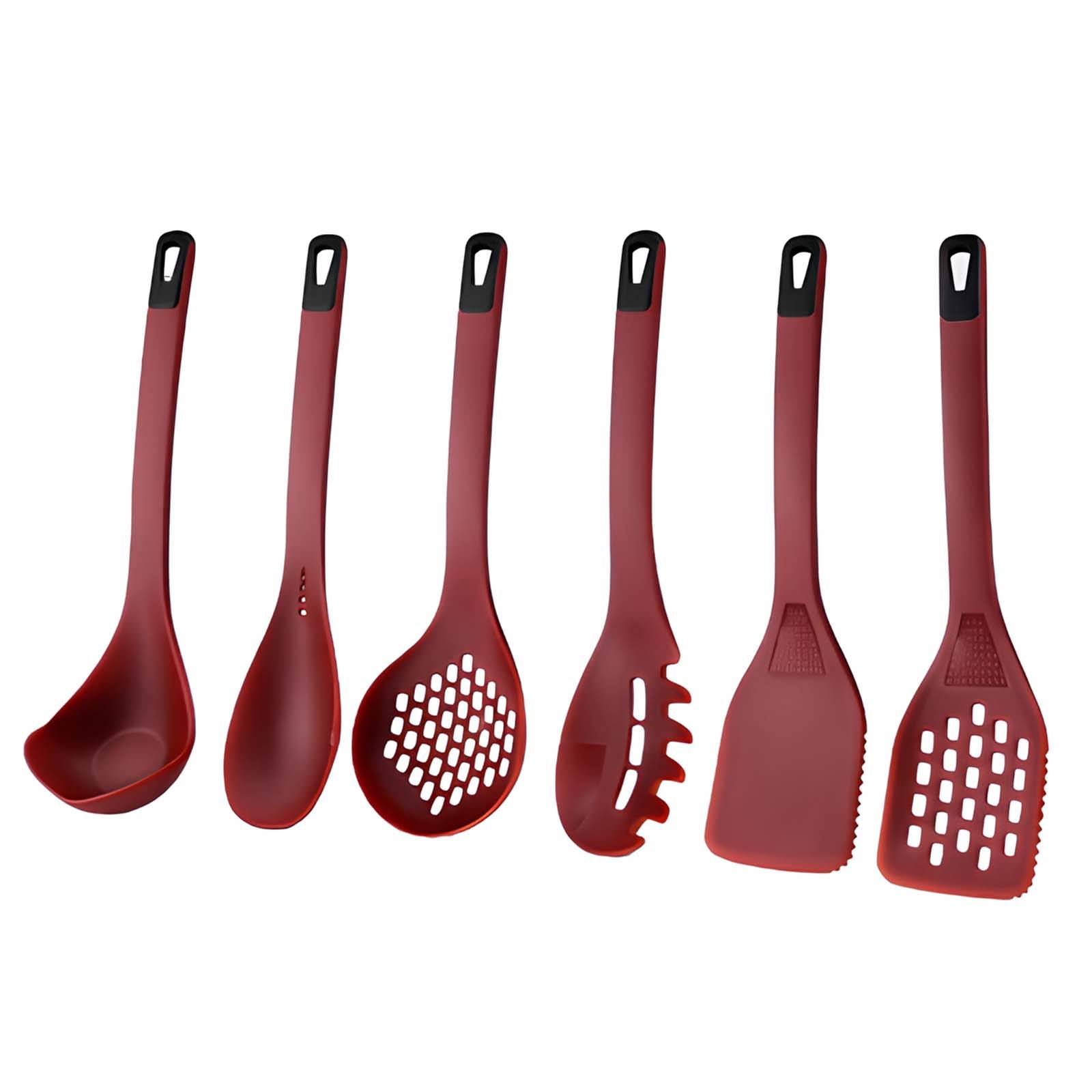 Set d’Ustensiles de Cuisine 6 Pièces en Silicone Résistant avec Support-3