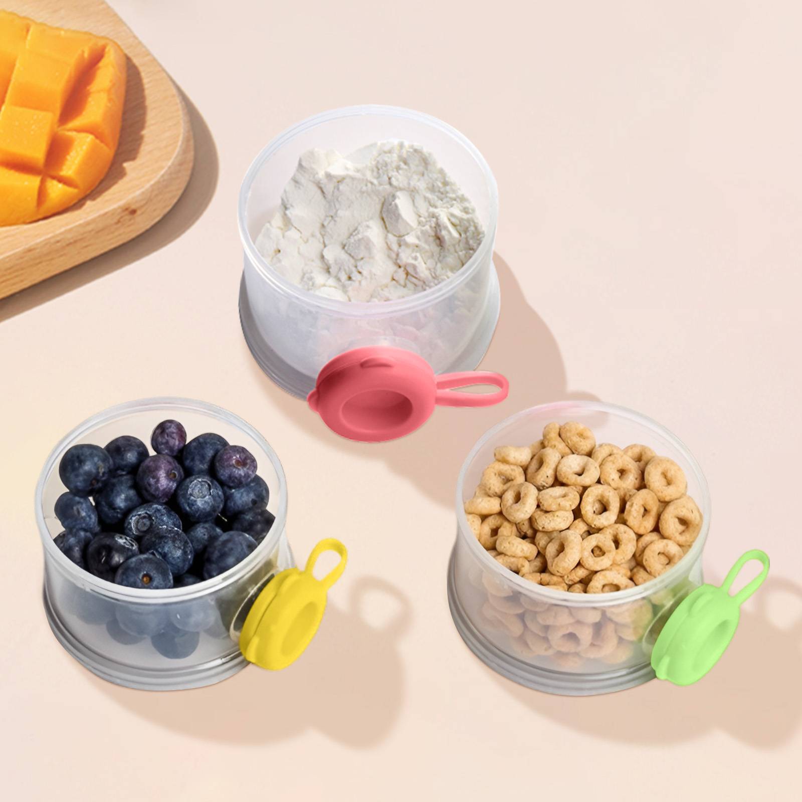 Boîte Doseuse de lait en Poudre ou Aliments à 3 Étages-0