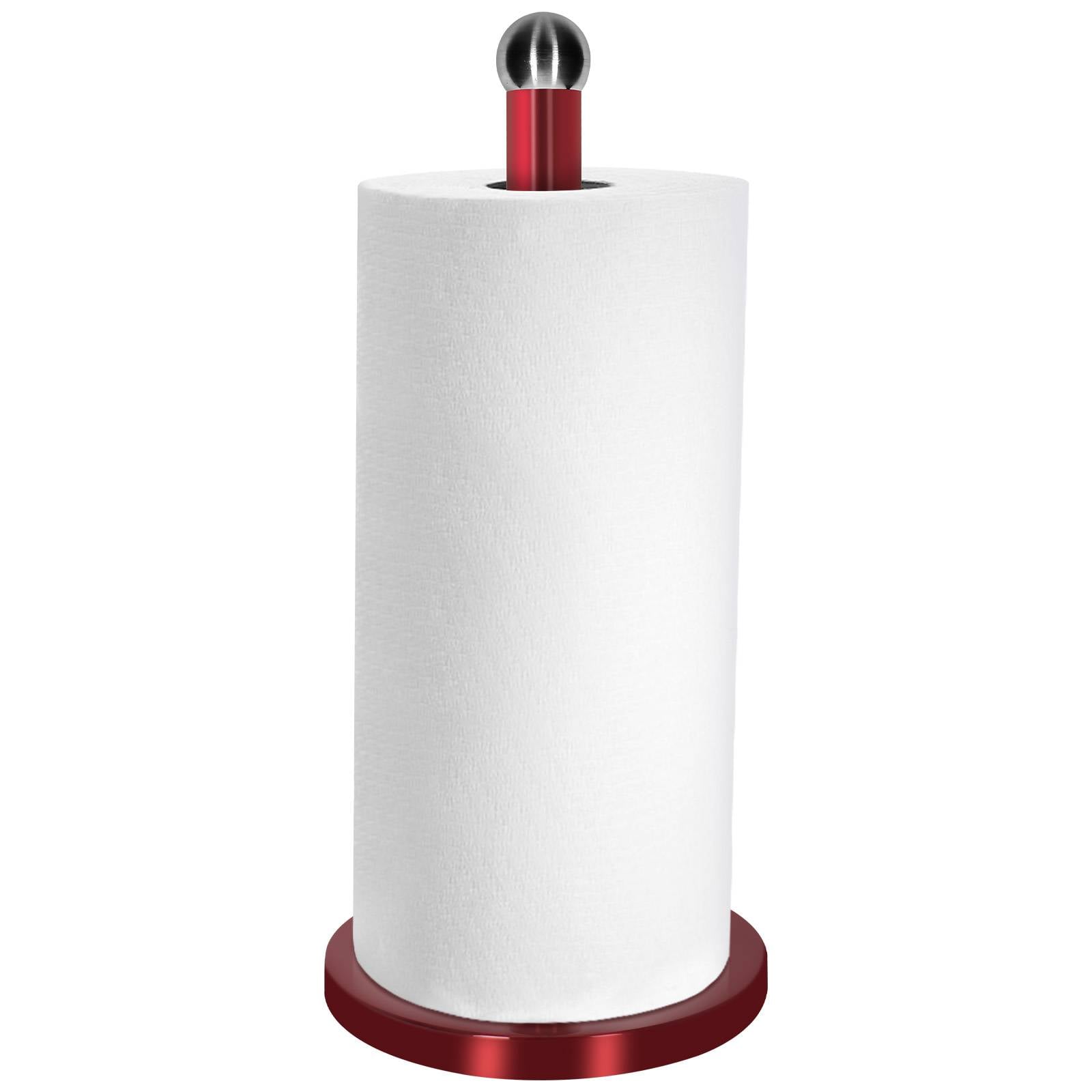 Porte Rouleaux Essuie Tout Effet Métallisé avec Base Lourde Stable-1