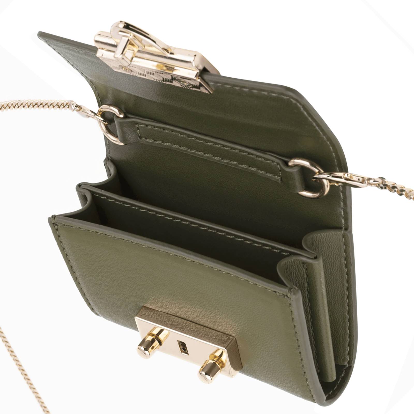 Portefeuille Modèle Liv Padlock au Motif Serpent avec Chaîne Amovible de 105 cm-0