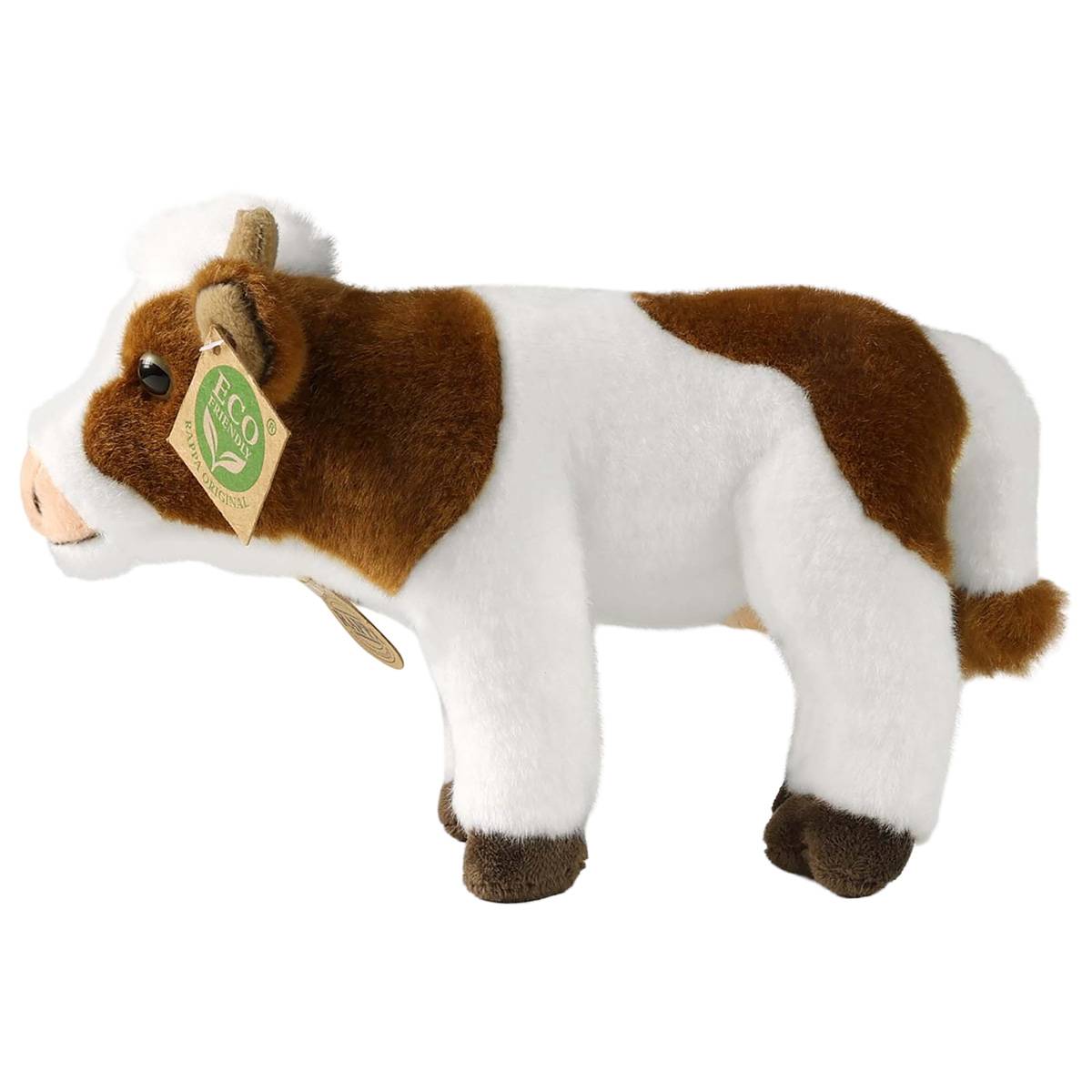 Peluche Vache 23cm Réaliste Ultra Doux en Matière Recyclée Écologique-0