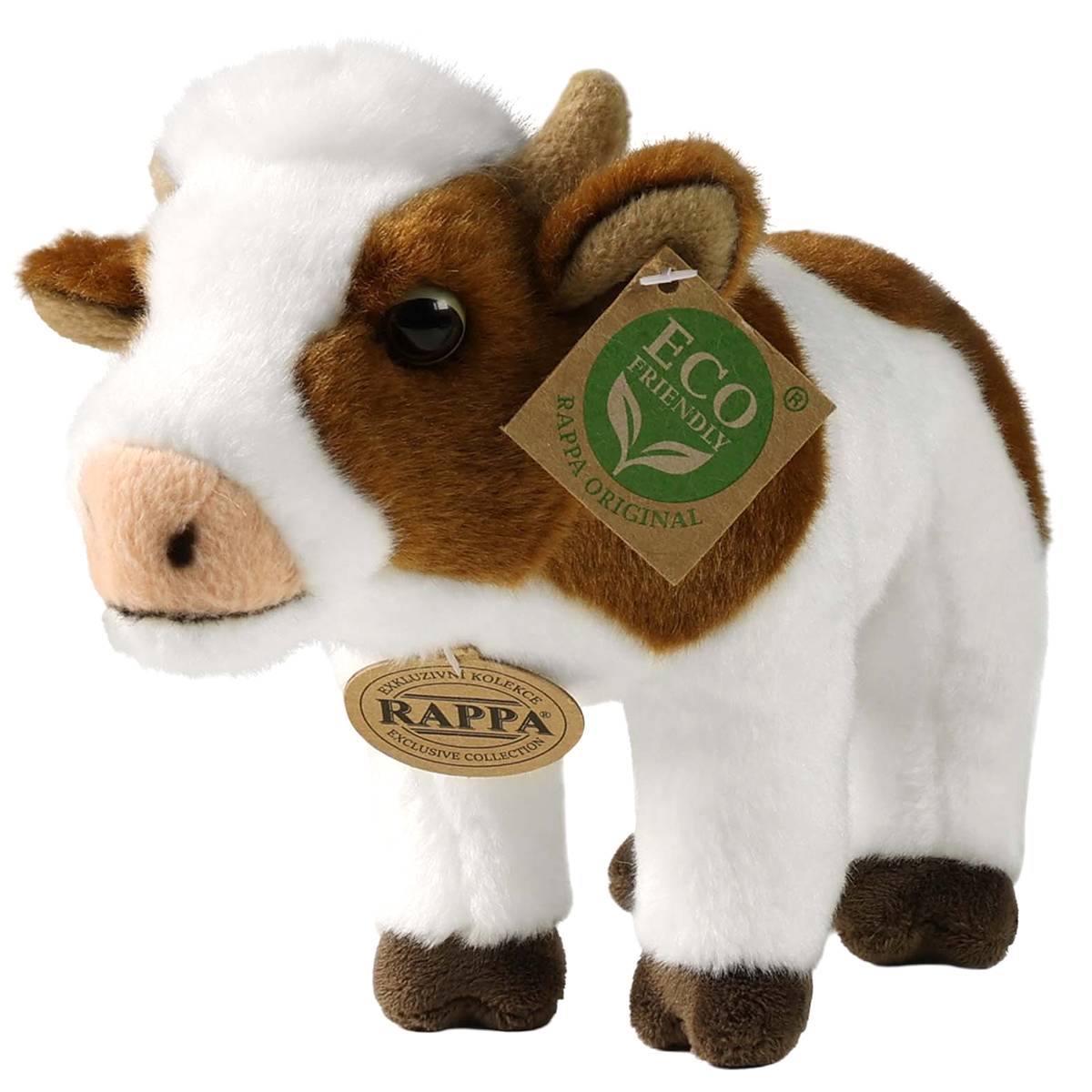 Peluche Vache 23cm Réaliste Ultra Doux en Matière Recyclée Écologique-1