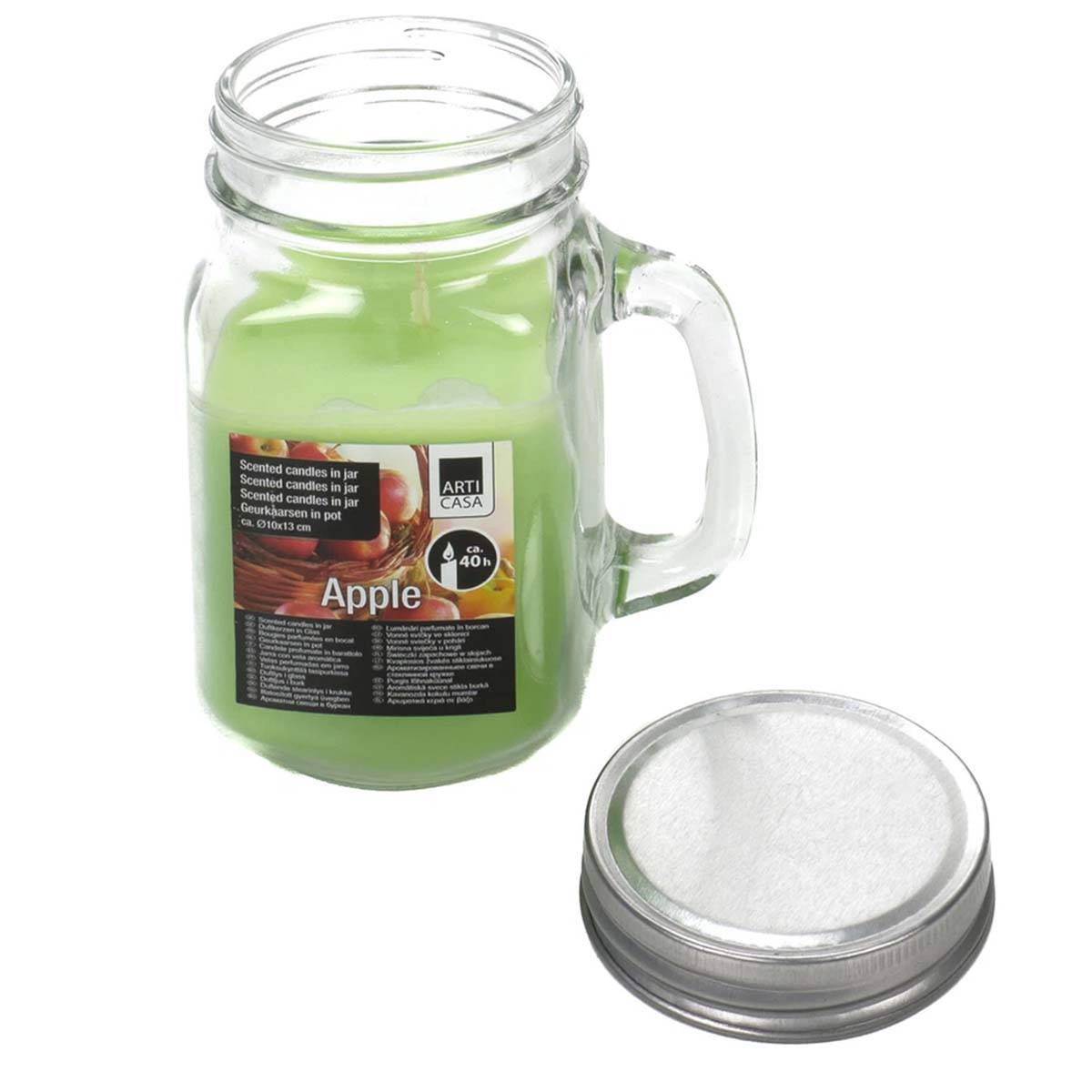 Bougie Parfumée Pomme 40h dans un Bocal avec Couvercle-2