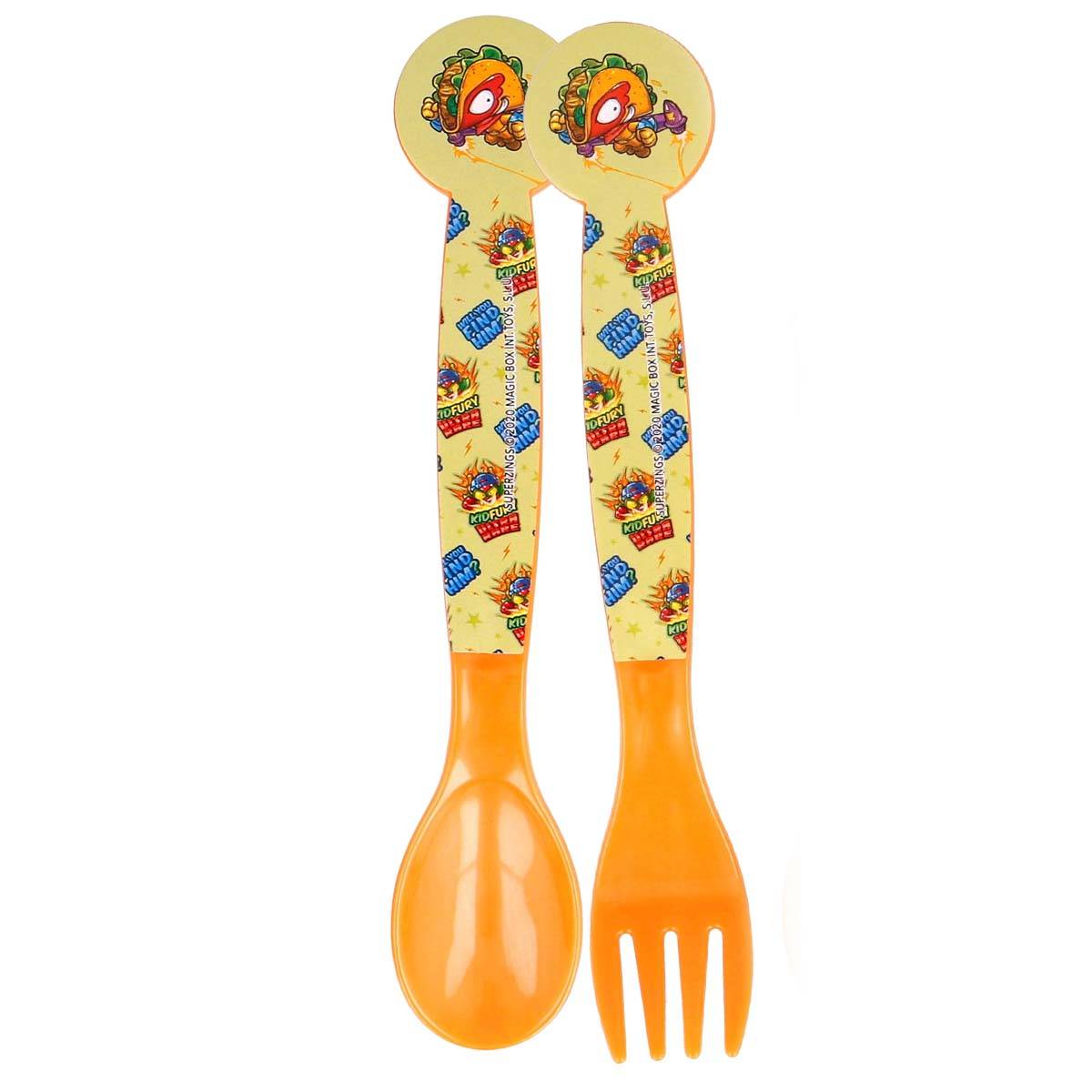 Cuillère et Fourchette pour Enfants au Décor KidFury en Plastique-1