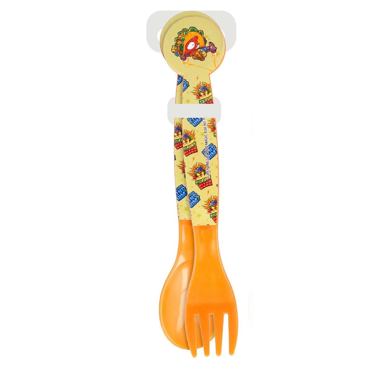 Cuillère et Fourchette pour Enfants au Décor KidFury en Plastique-4