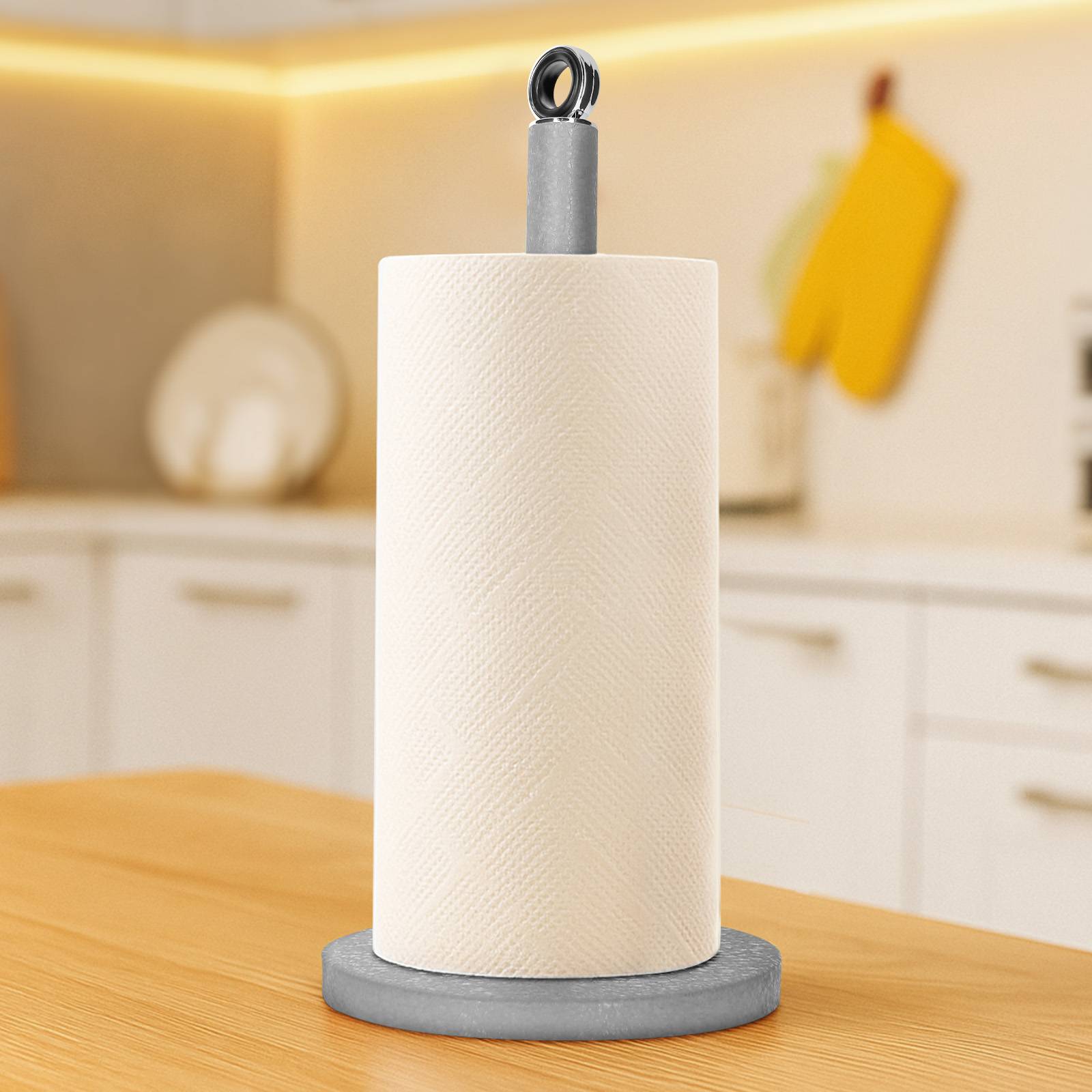 Porte Rouleaux Essuie Tout Effet Pierre avec Base Lourde Stable-3
