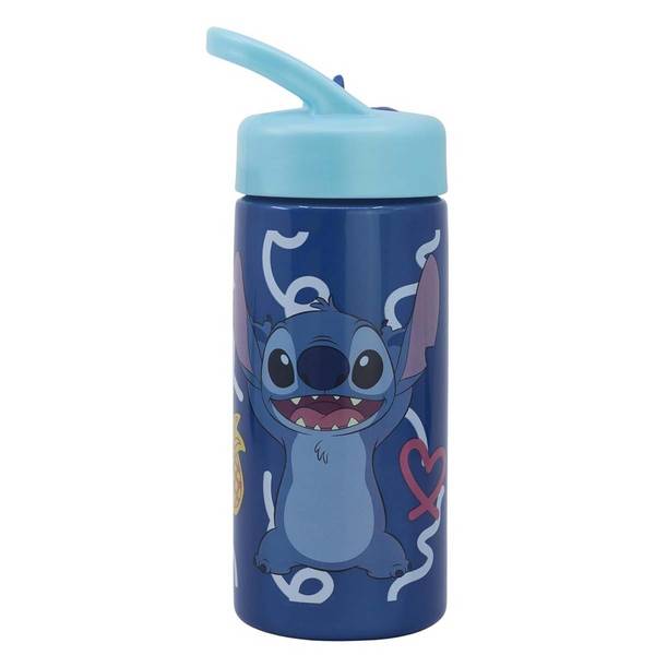 Gourde 410 ml Stitch pour Enfant avec Poignée et Paille Intégrée