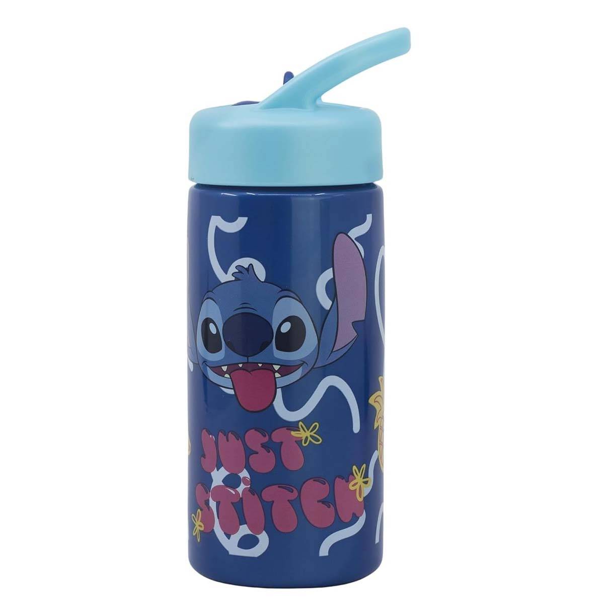 Gourde 410 ml Stitch pour Enfant avec Poignée et Paille Intégrée-1