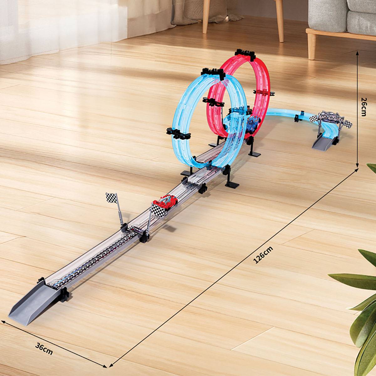 Circuit de Course à Construire 316cm avec 2 Voitures à Friction et Loopings-2