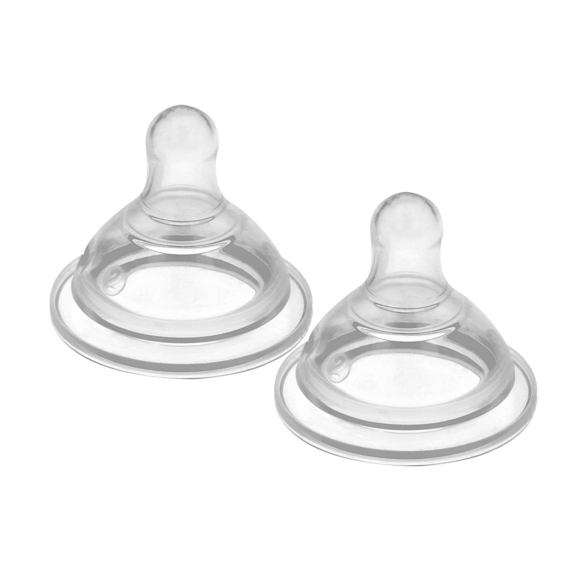 Lot de 2 Tétines de Biberon en Silicone Débit Lent pour Bébé à partir de 0 mois-1
