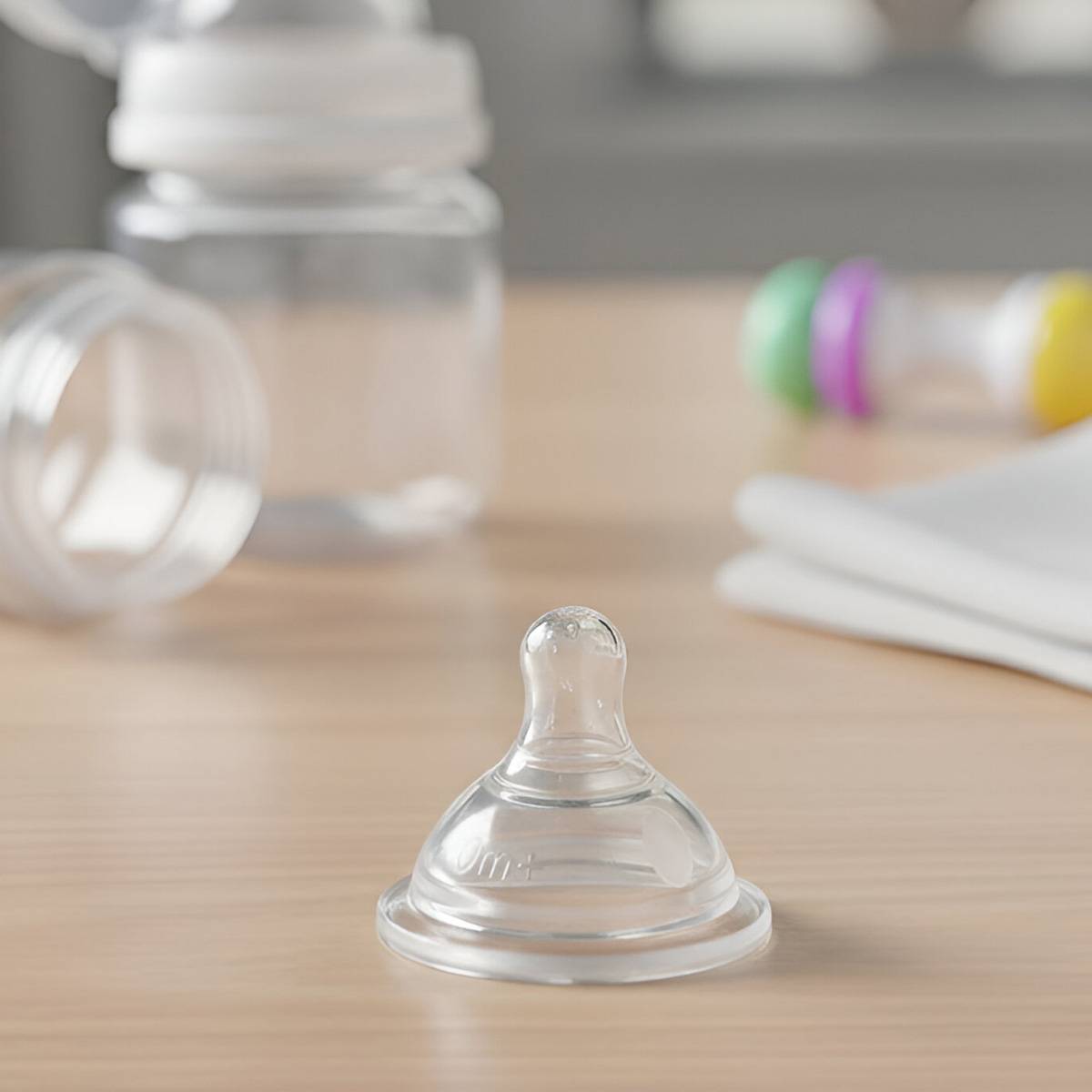 Lot de 2 Tétines de Biberon en Silicone Débit Lent pour Bébé à partir de 0 mois-2