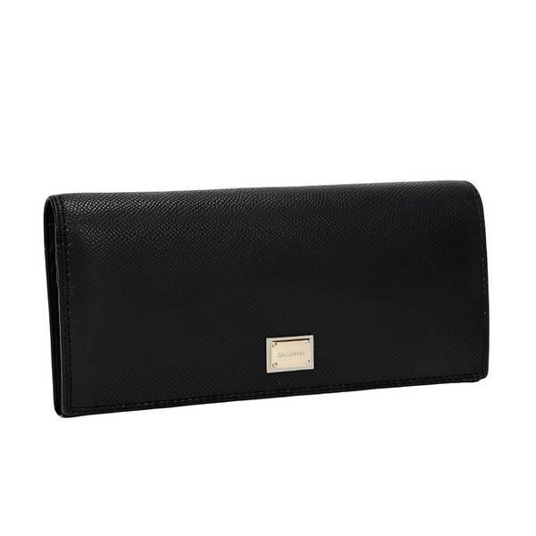 Portefeuille pour Femme Loulou Effet Grainé avec Plaque Métallique Siglée