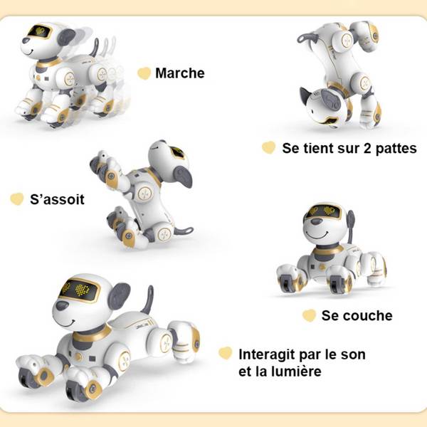 Chien télécommandé animé avec effet sonores et lumineux - Modèle Marcus