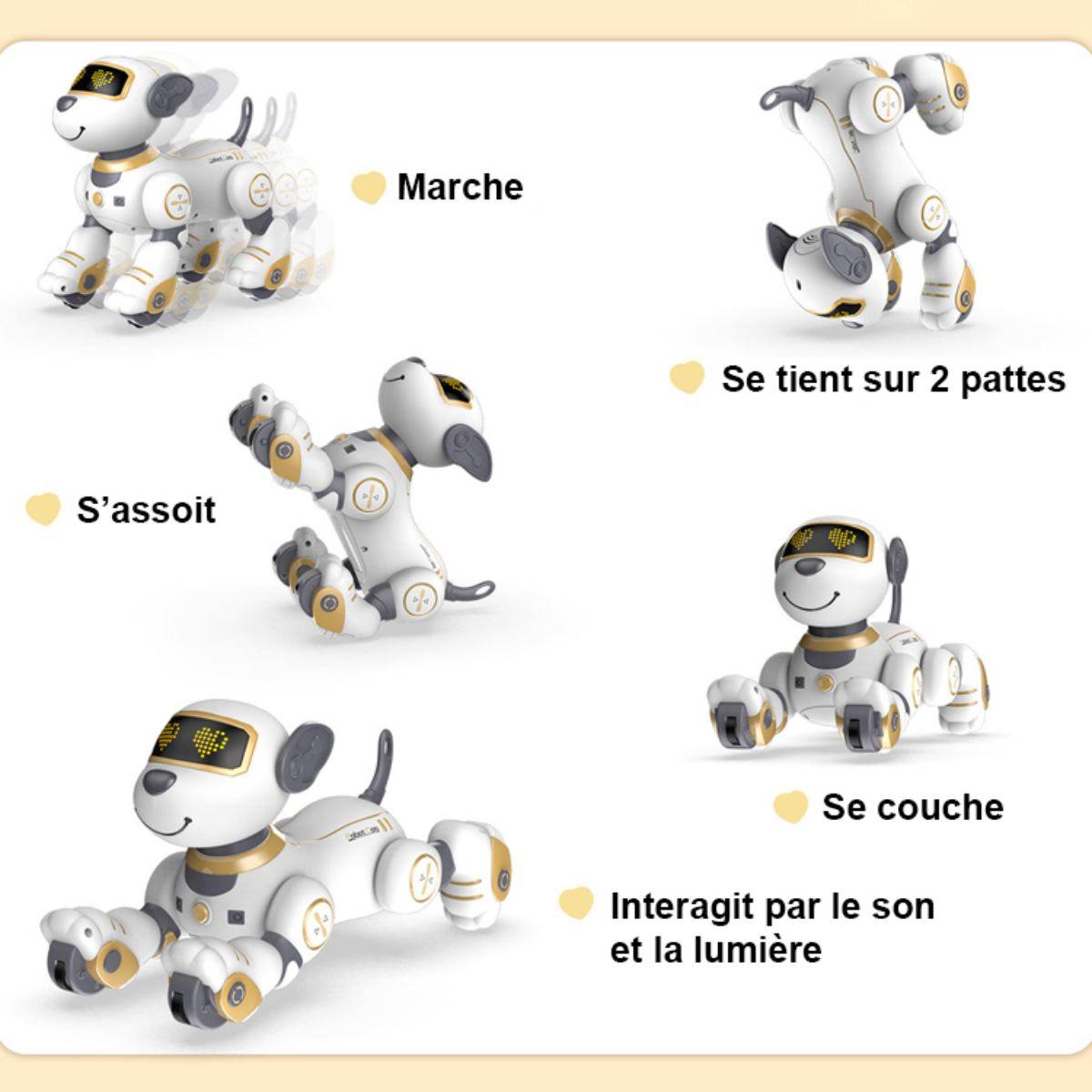 Chien télécommandé animé avec effet sonores et lumineux - Modèle Marcus-0