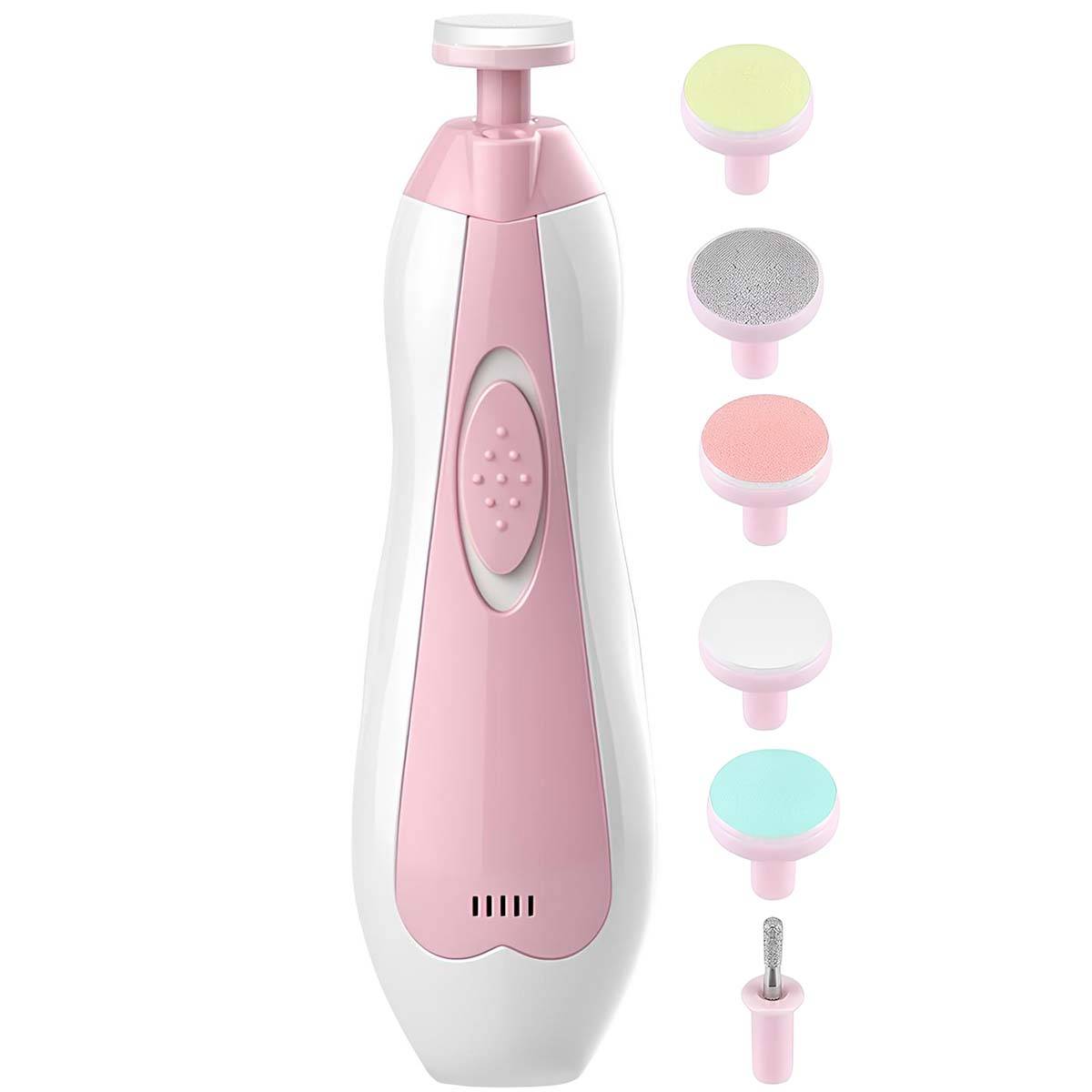 Set de Manucure Électrique pour Bébé Rotatif avec LED et 6 Embouts-1