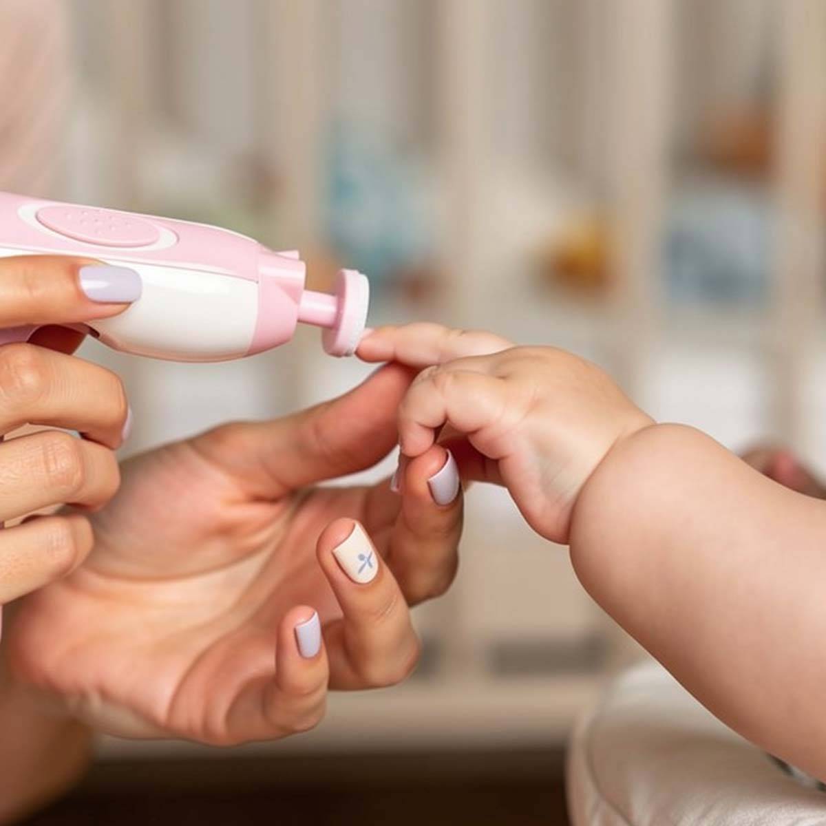 Set de Manucure Électrique pour Bébé Rotatif avec LED et 6 Embouts-2