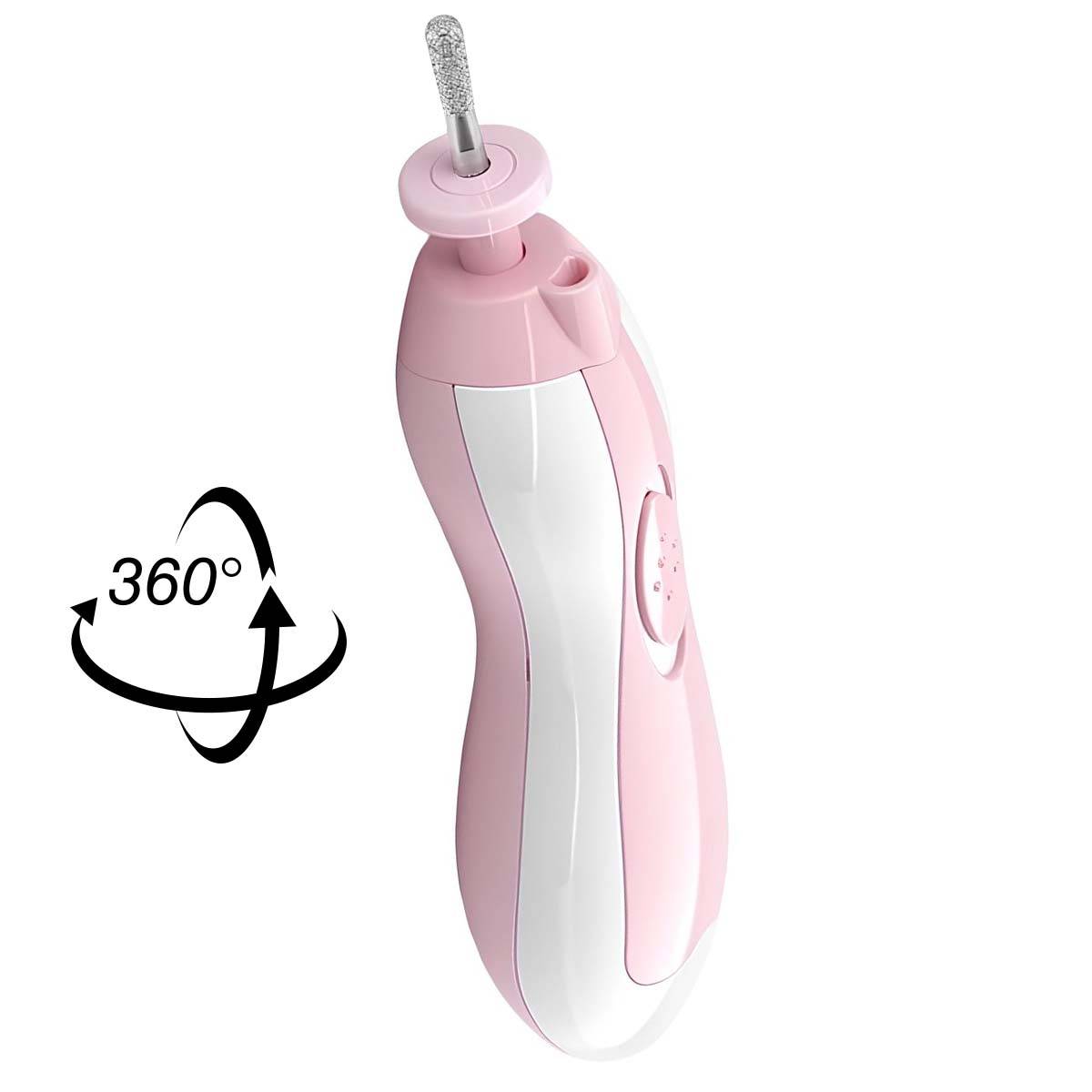Set de Manucure Électrique pour Bébé Rotatif avec LED et 6 Embouts-3