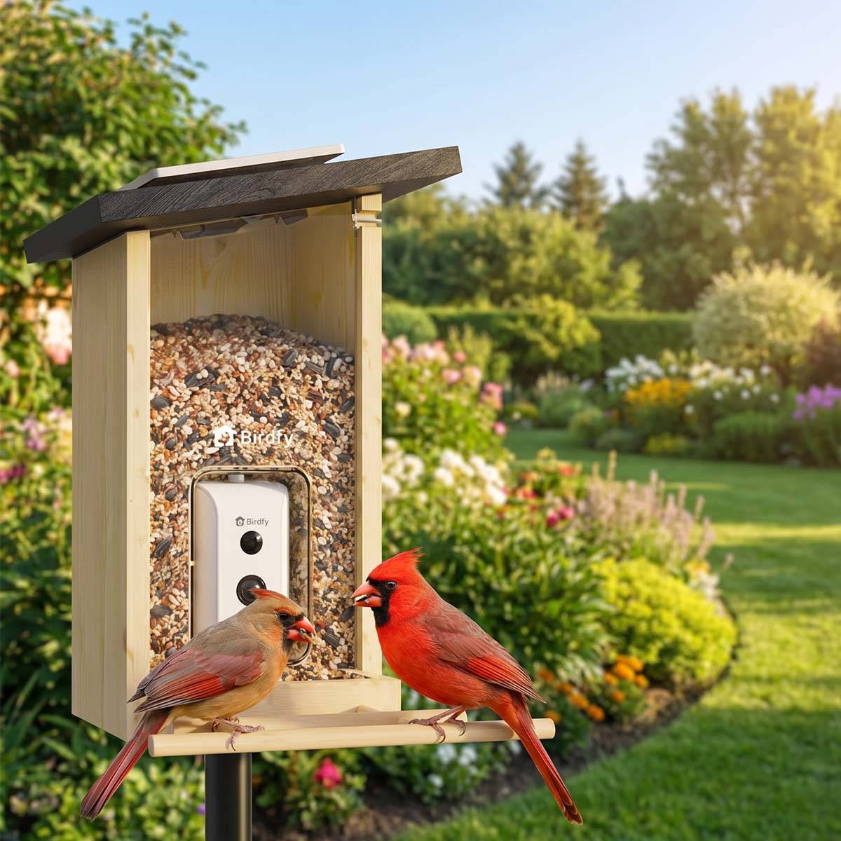 Mangeoire pour Oiseaux avec Caméra IA et Panneau Solaire Étanche IP66-3