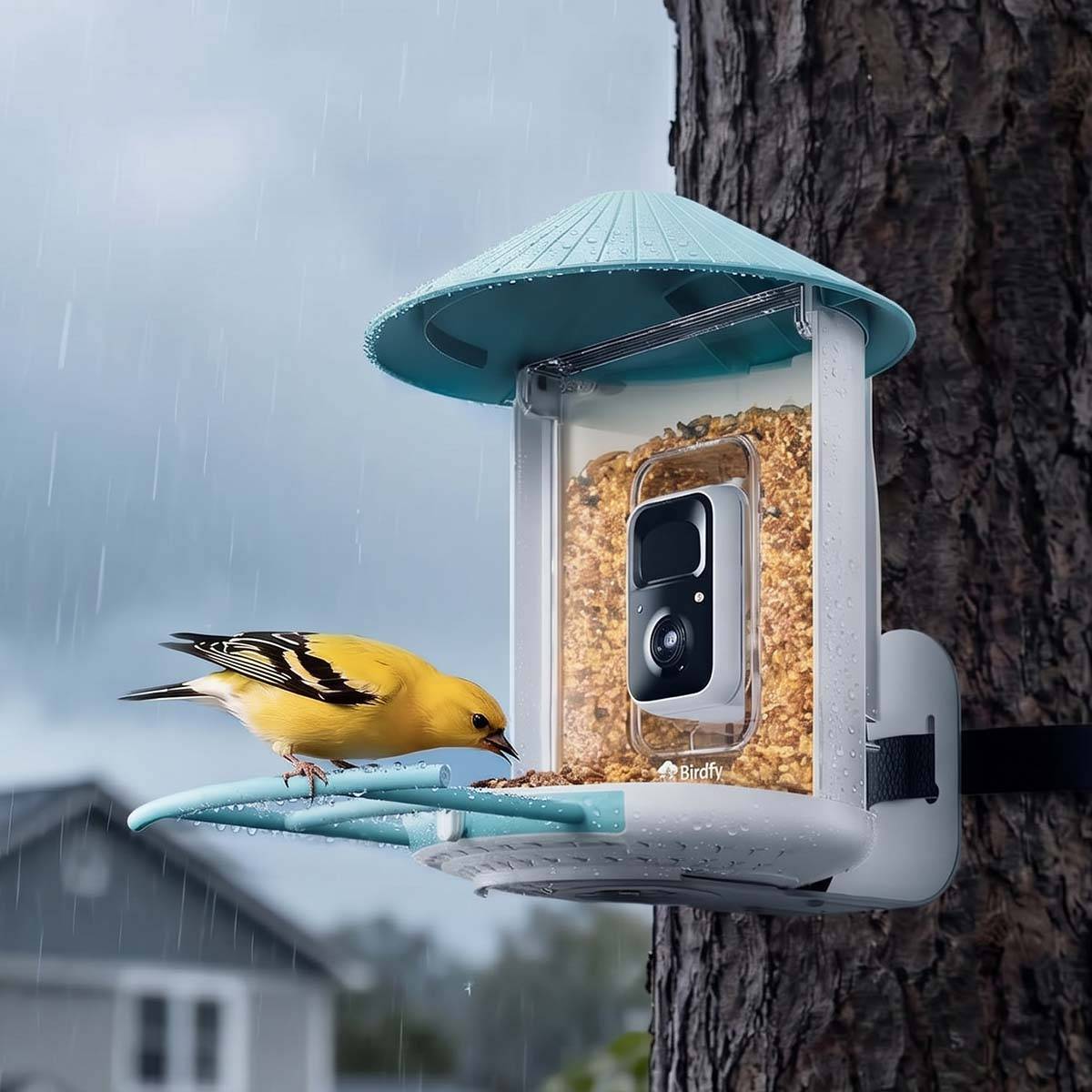 Mangeoire pour Oiseaux avec Caméra IA et Panneau Solaire IP65-3