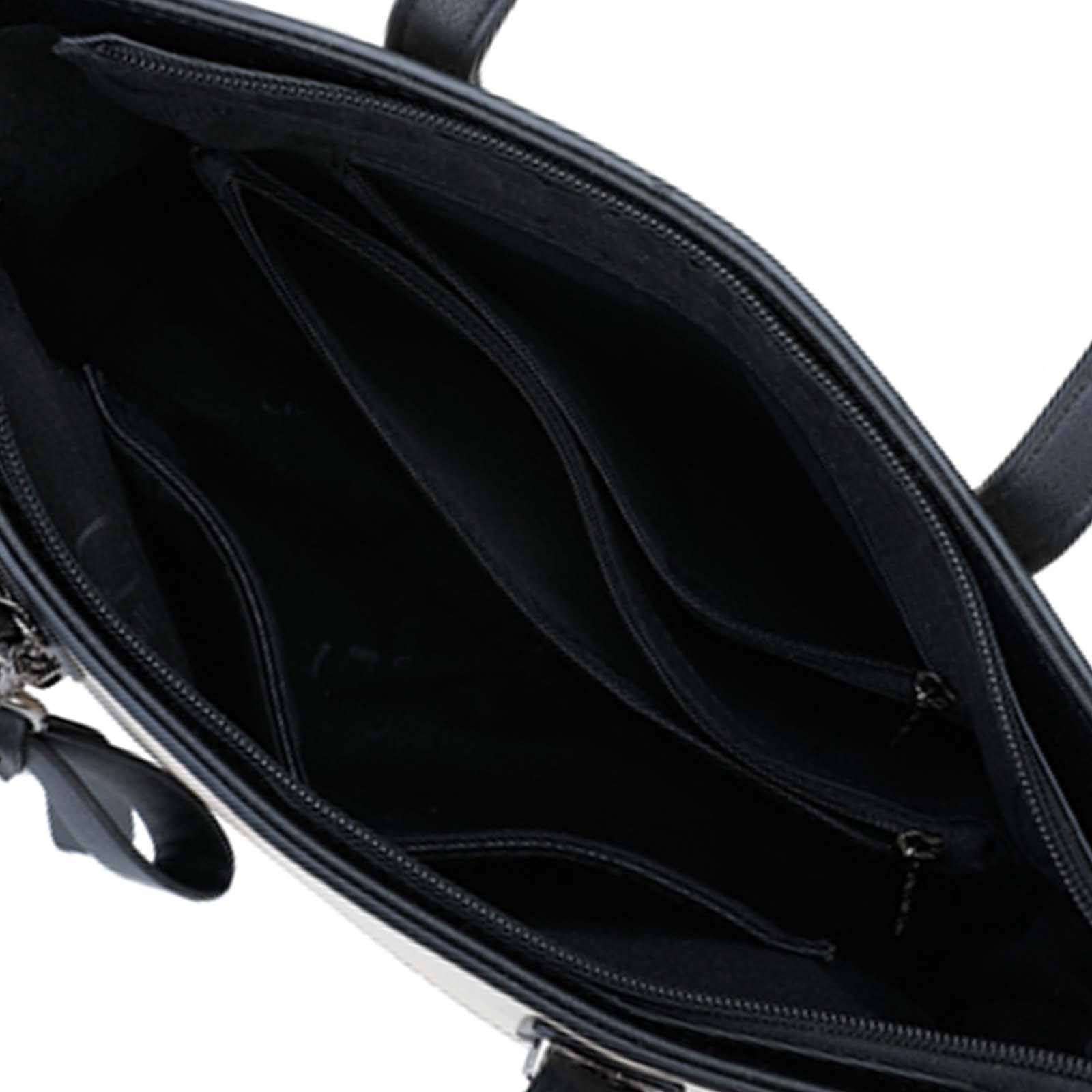 Sac à Main Cabas pour Femme Bicolore Orné de Nœud-4