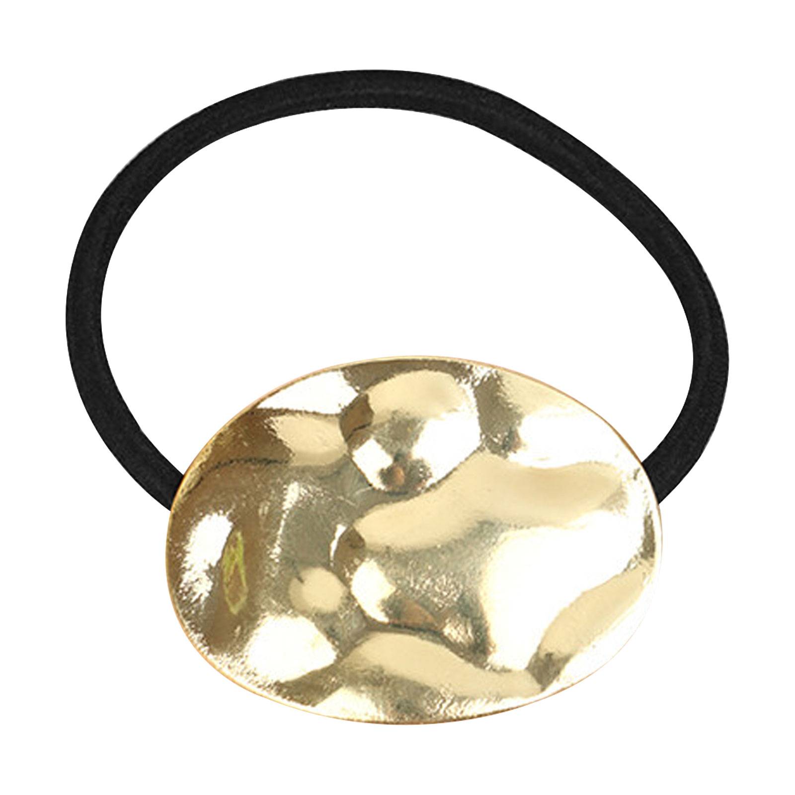Élastique Casual pour Cheveux à Disque Miroir Affiné Doré-1