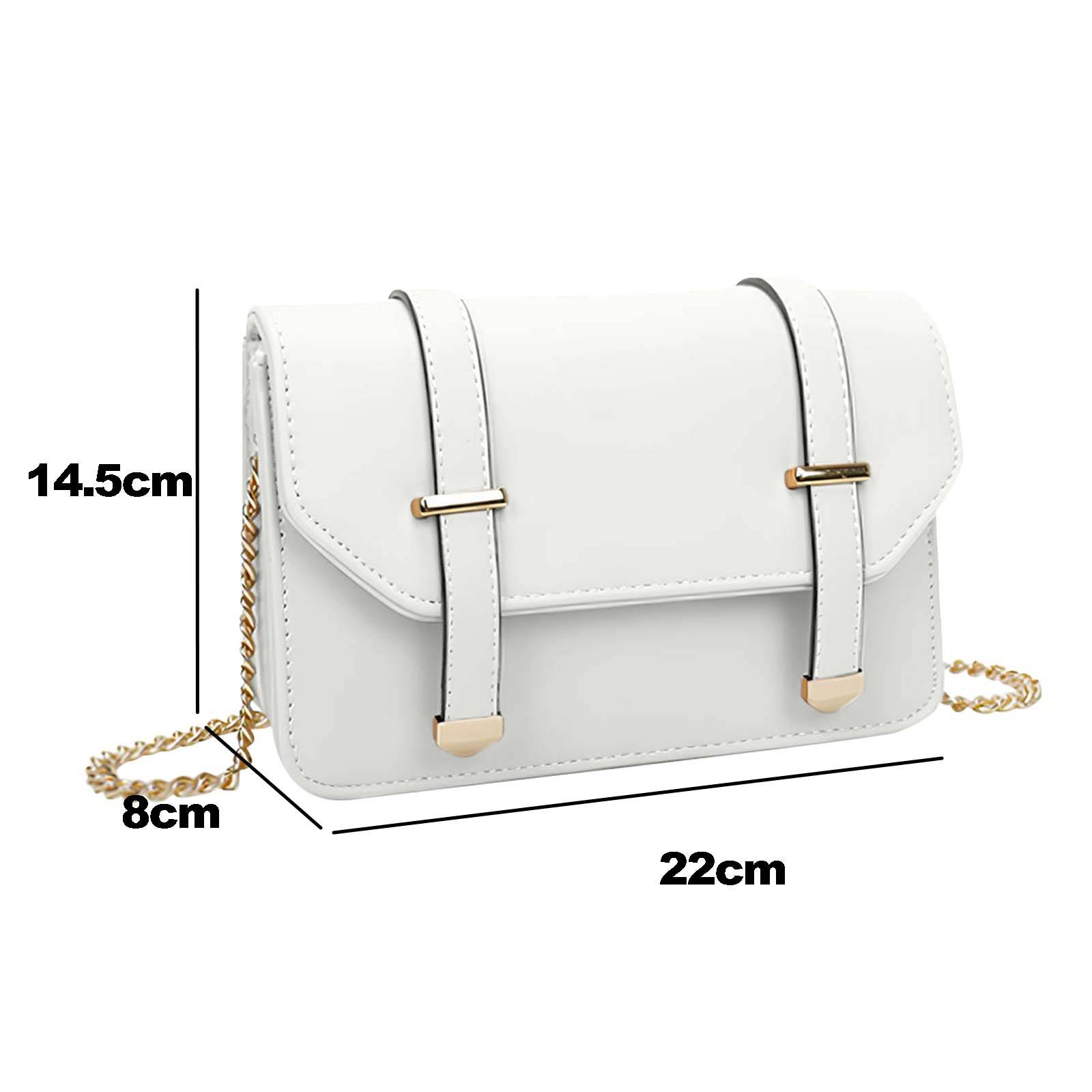 Sac Bandoulière pour Femme avec Chaîne Dorée et Rabat à Boucles Décoratives-0