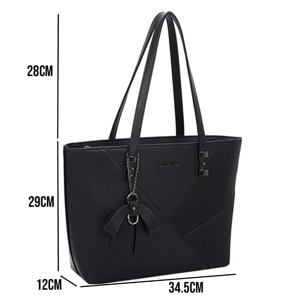 Sac à Main Cabas pour Femme avec Nœud à Motif Géométrique-0