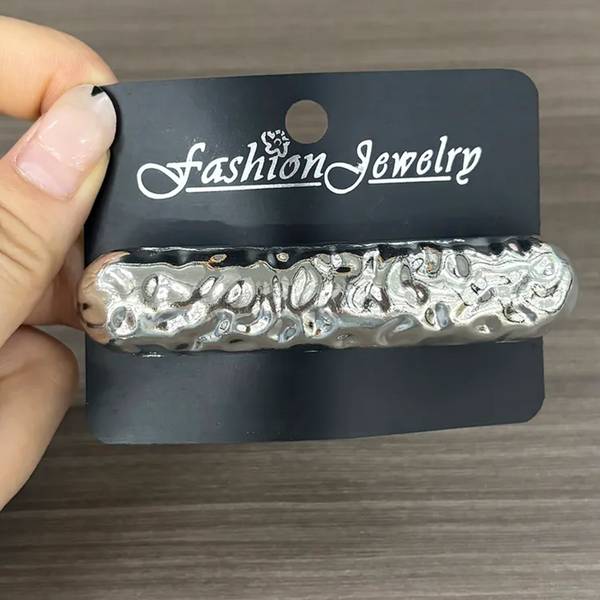 Barrette Sculpturale pour Cheveux Fantaisie en Acier Inoxydable Argenté