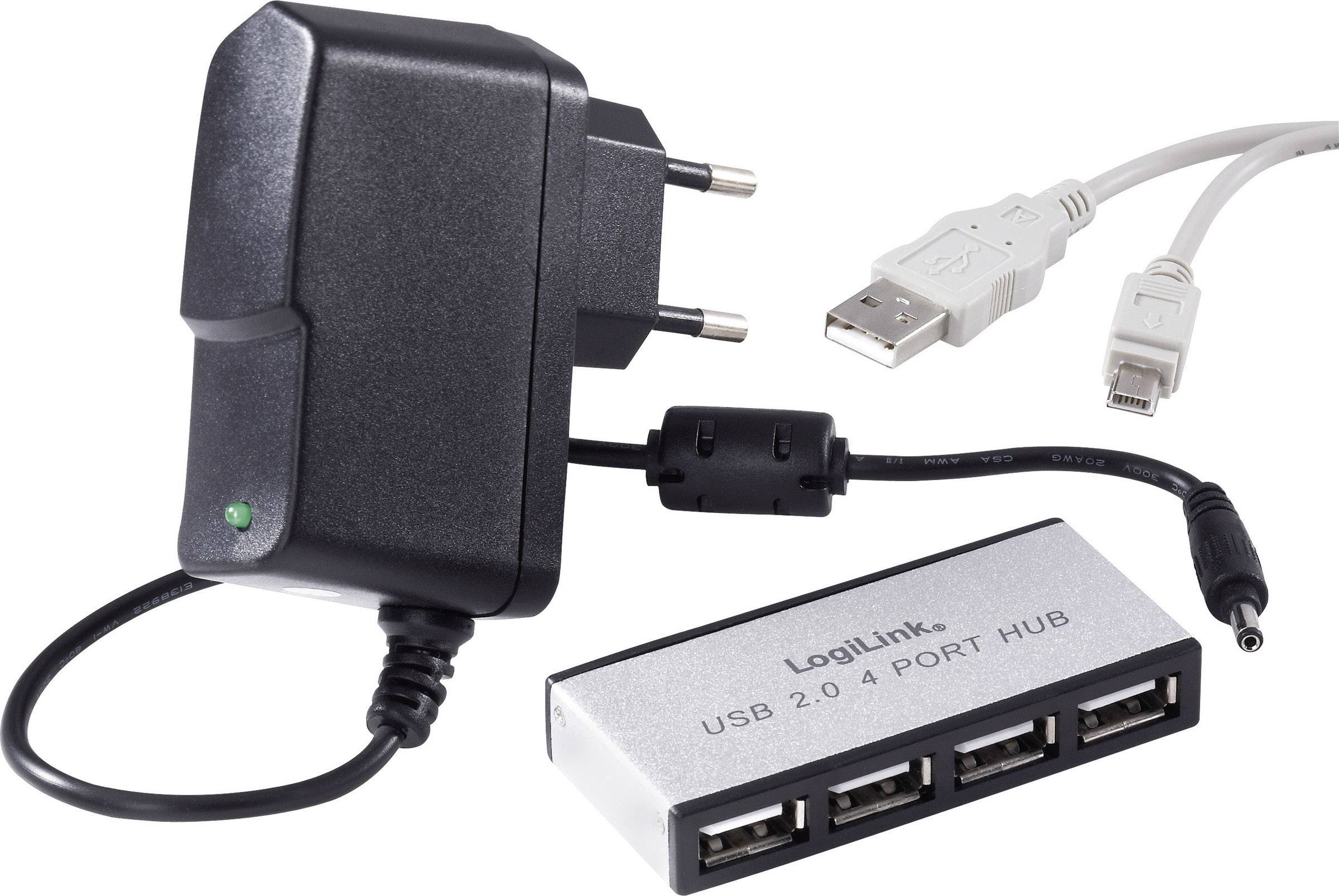 Hub USB 2 0 LogiLink 4 Ports Argent Conrad Fr   Image 