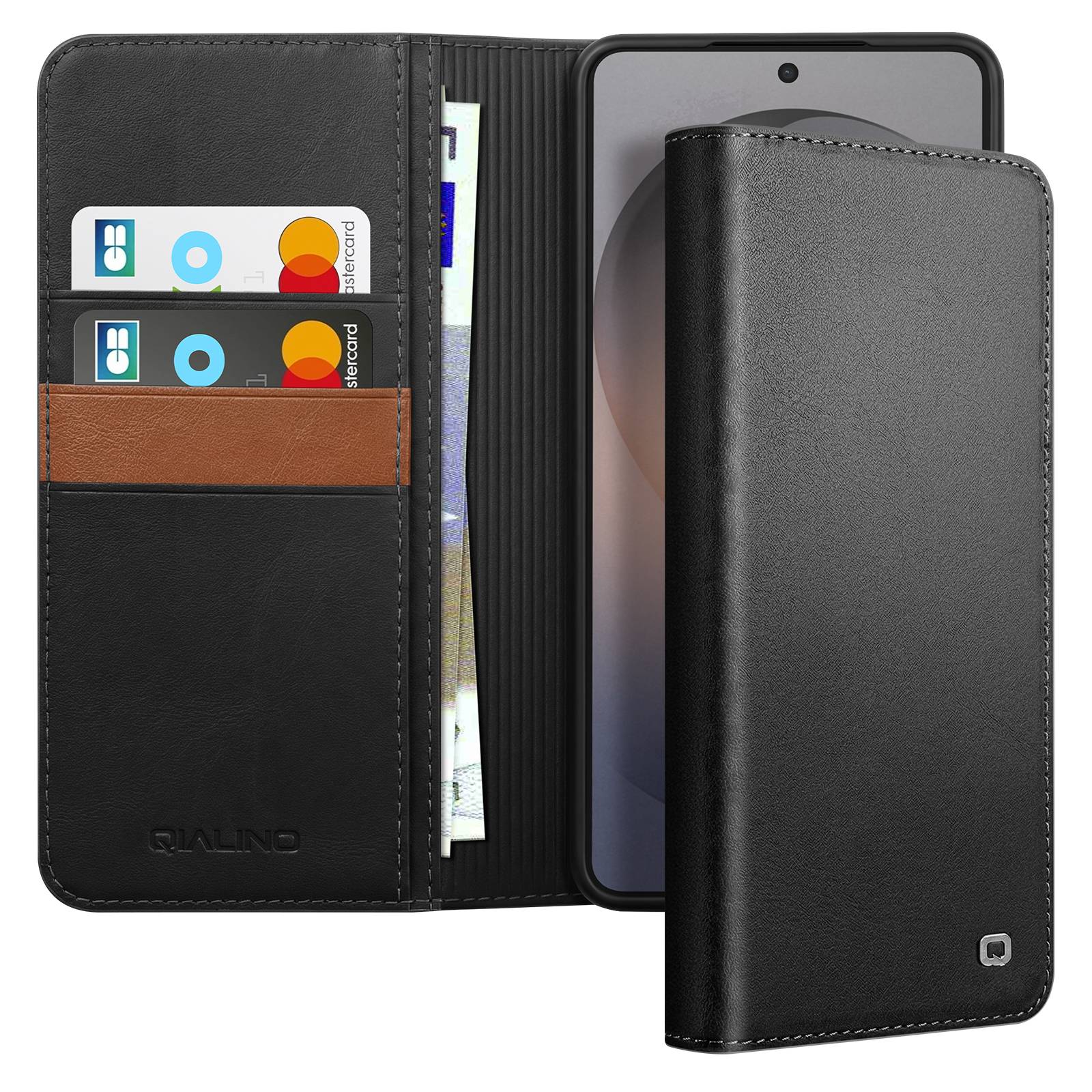 Étui Portefeuille pour Galaxy S26 Ultra avec Support en Cuir Effet Mat-1