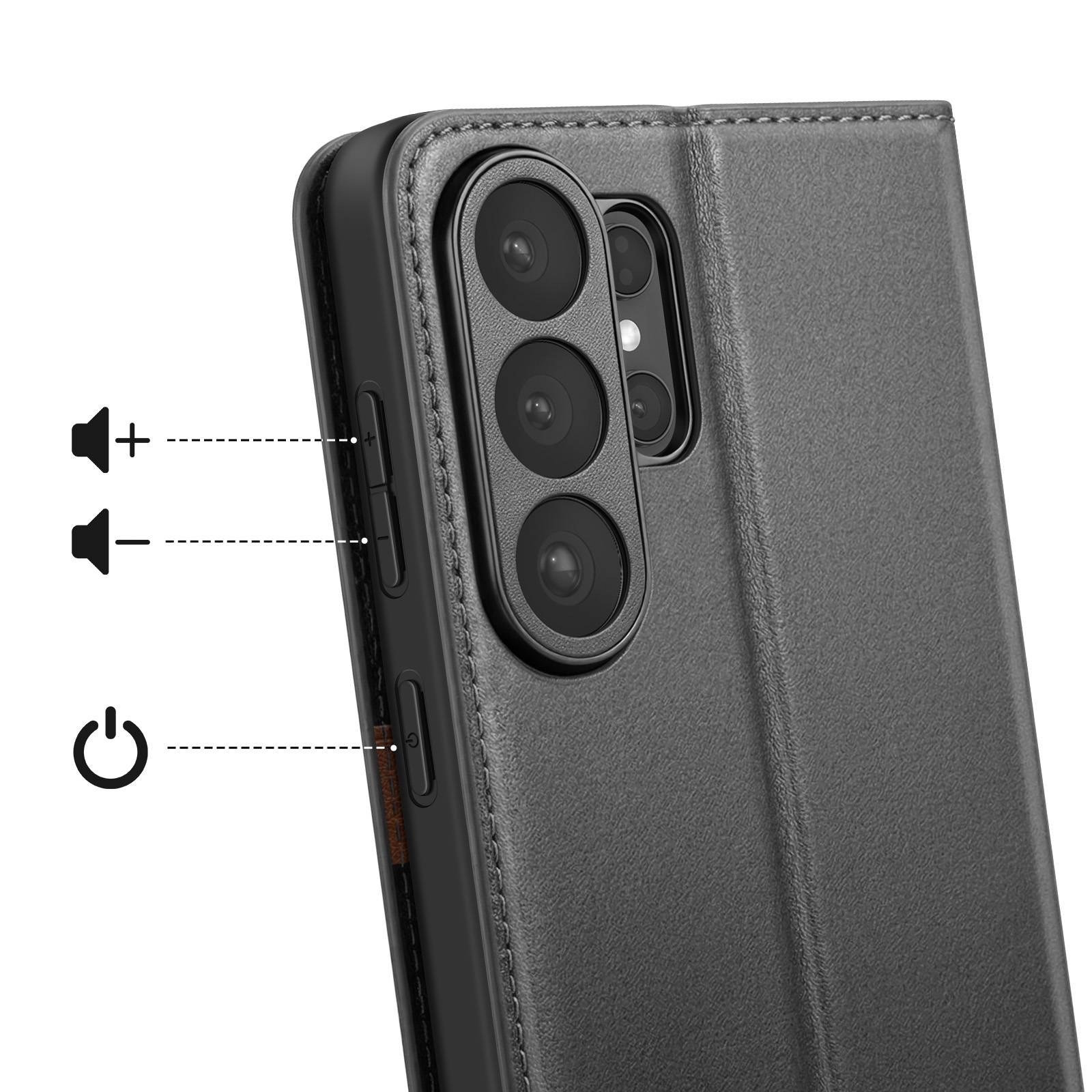 Étui Portefeuille pour Galaxy S26 Ultra avec Support en Cuir Effet Mat-2